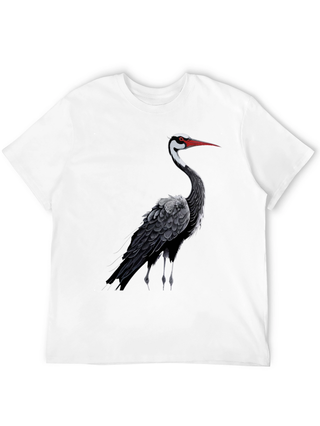 Black Crane Graphic Tee - Stylish Menswear