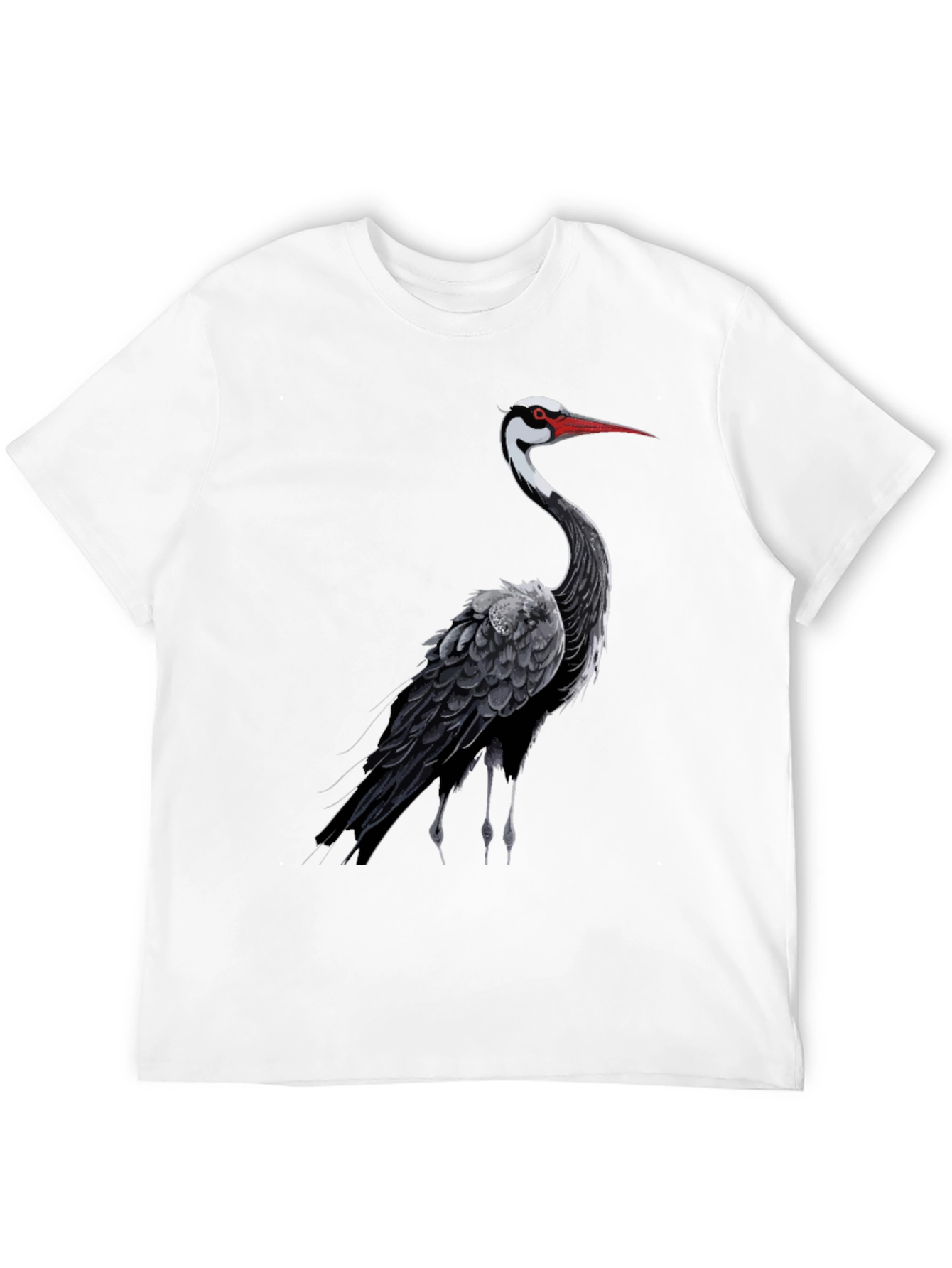 Black Crane Graphic Tee - Stylish Menswear