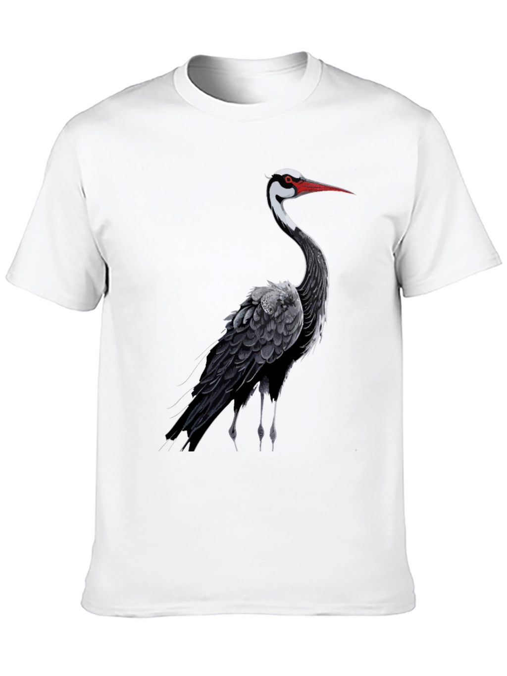 Black Crane Graphic Tee - Stylish Menswear