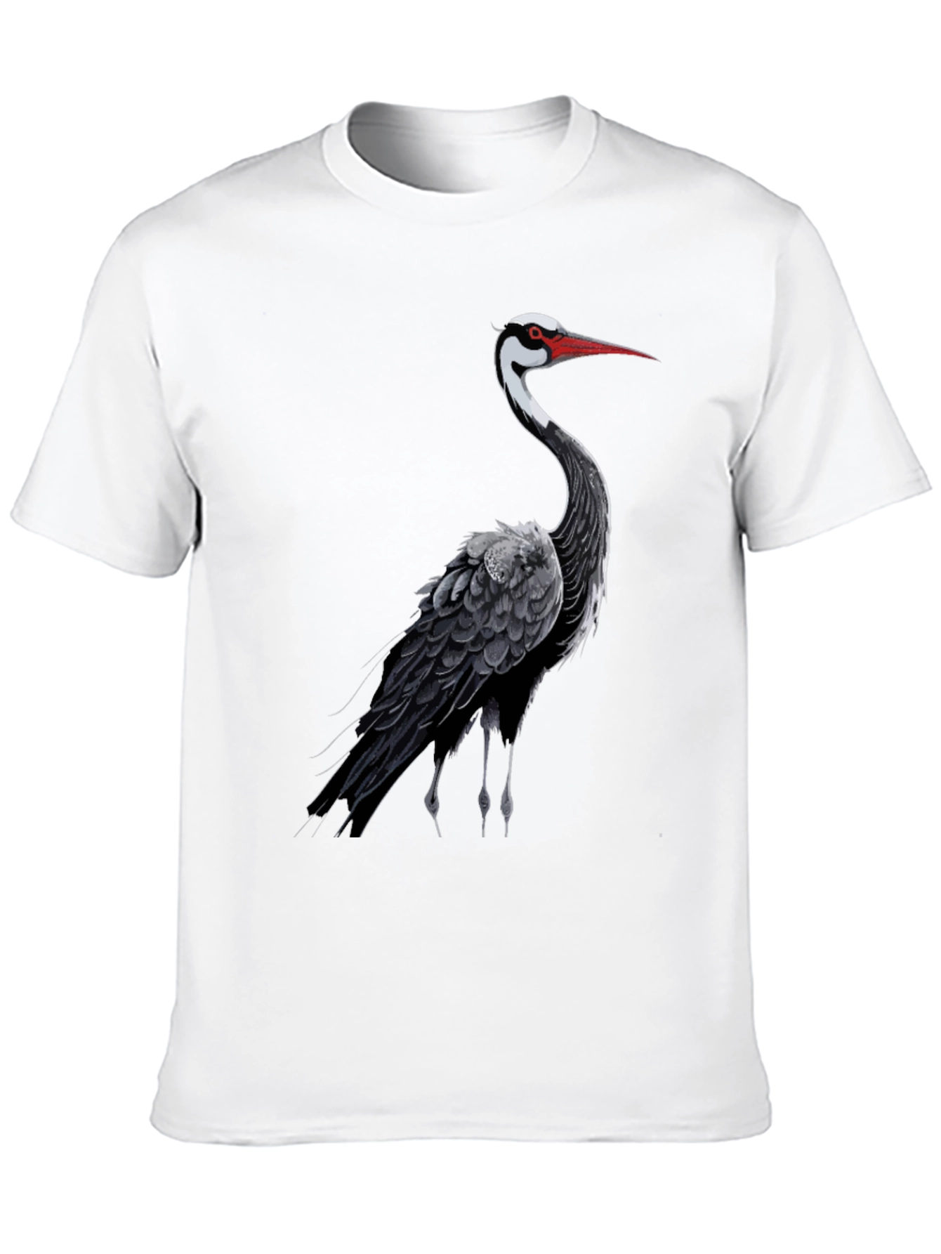 Black Crane Graphic Tee - Stylish Menswear