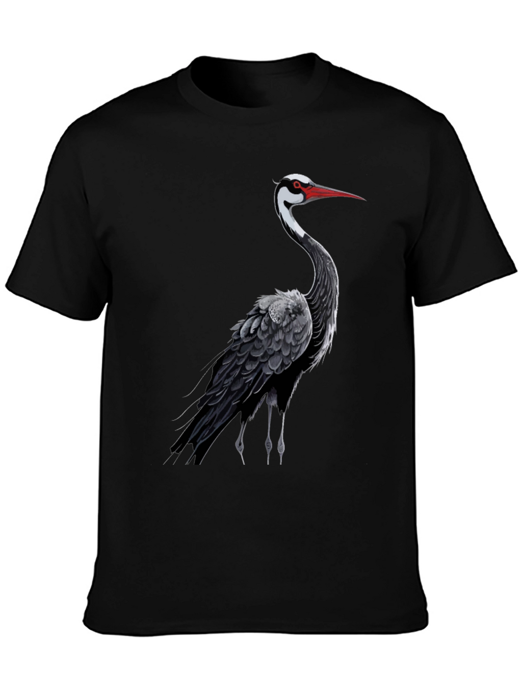 Black Crane Graphic Tee - Stylish Menswear