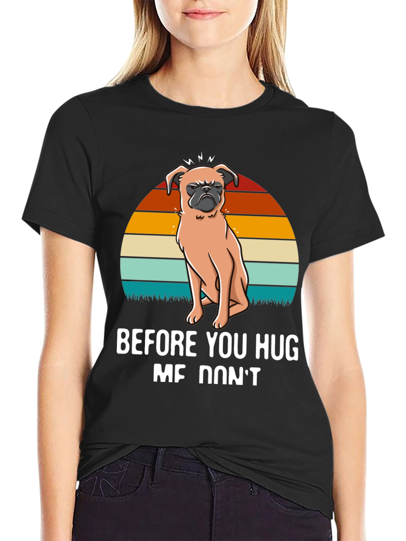 Funny Pug Graphic Tee - Before You Hug Me Dont T-Shirt