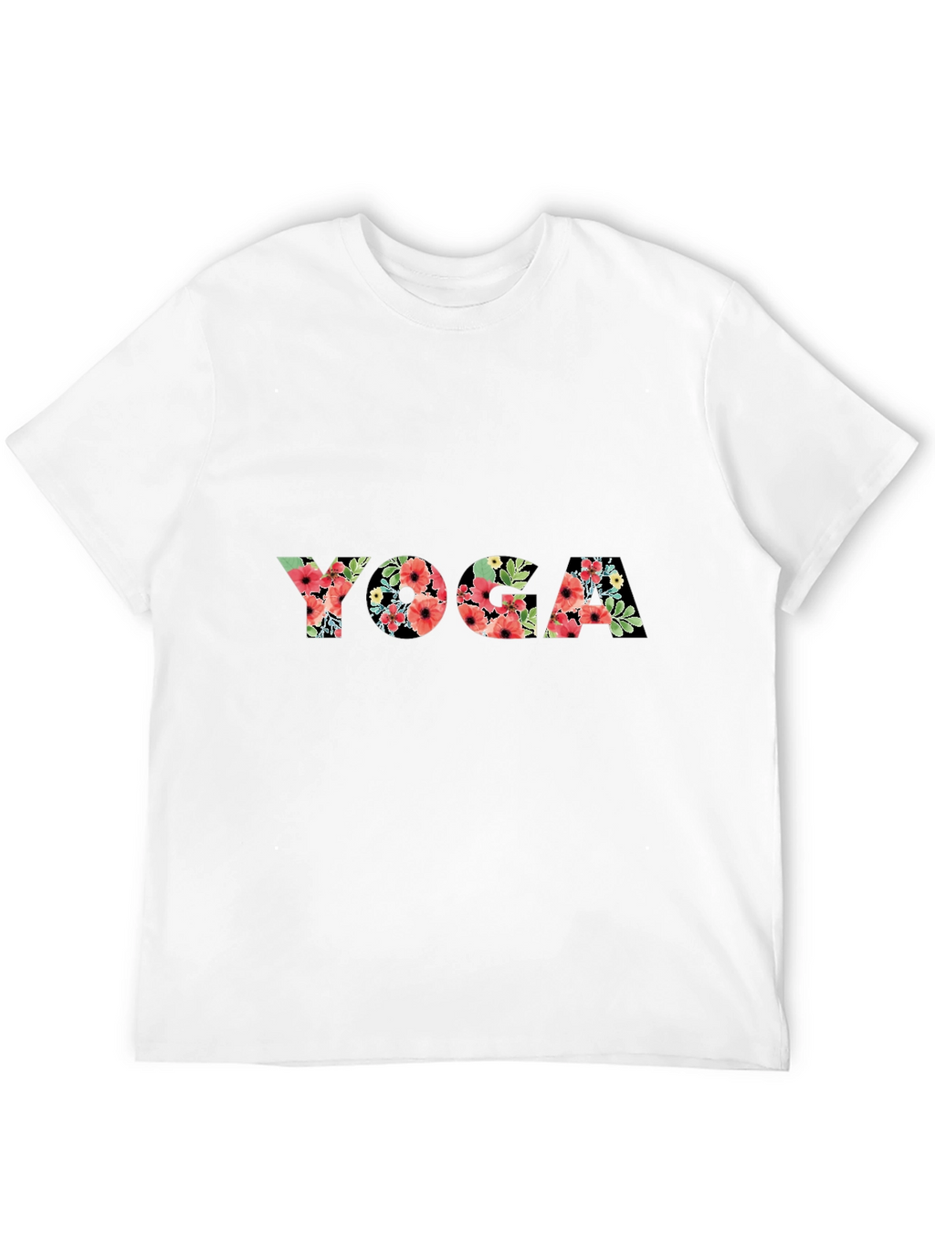 Floral Yoga T-Shirt - Black Casual Tee