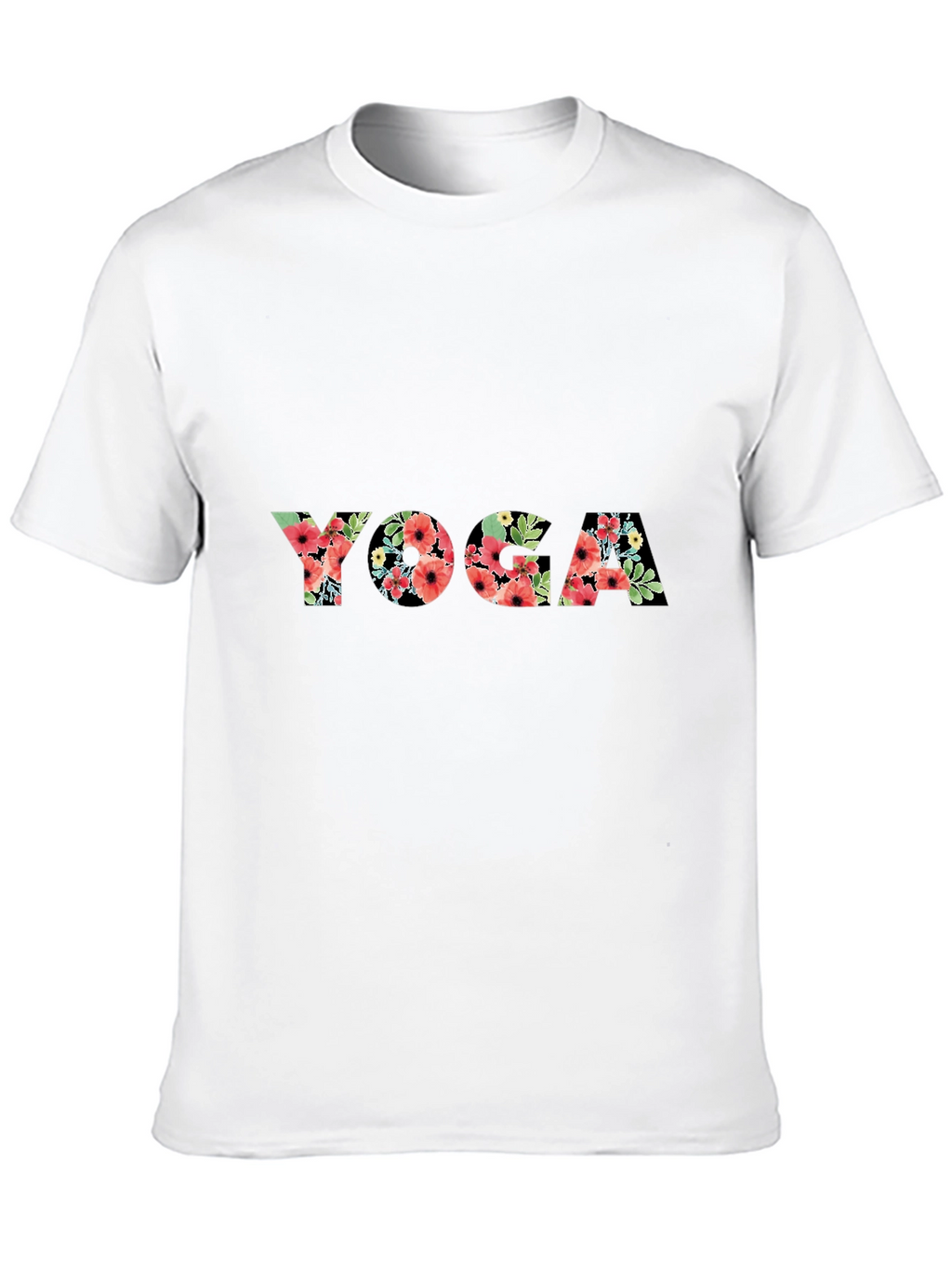 Floral Yoga T-Shirt - Black Casual Tee