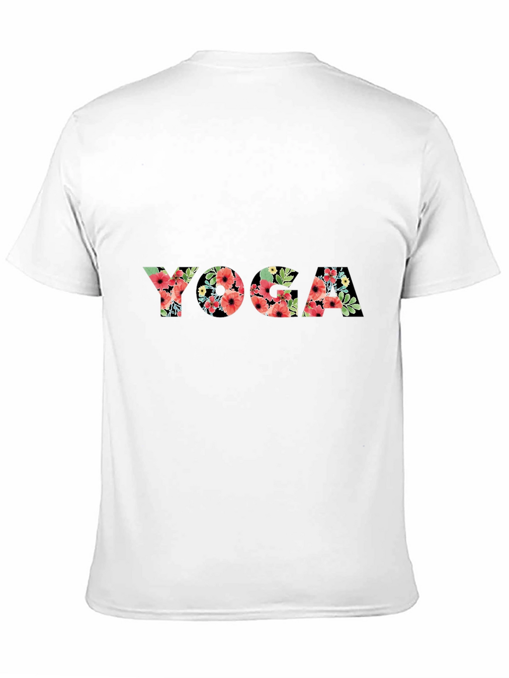 Floral Yoga T-Shirt - Black Casual Tee
