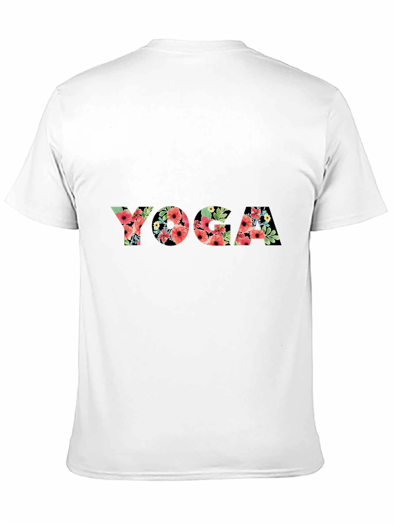 Floral Yoga T-Shirt - Black Casual Tee