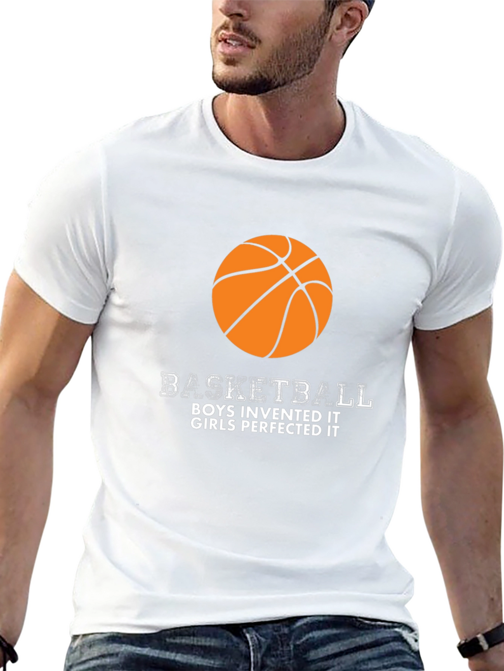 Basketball Boys Invented Girls Perfected Black T-Shirt