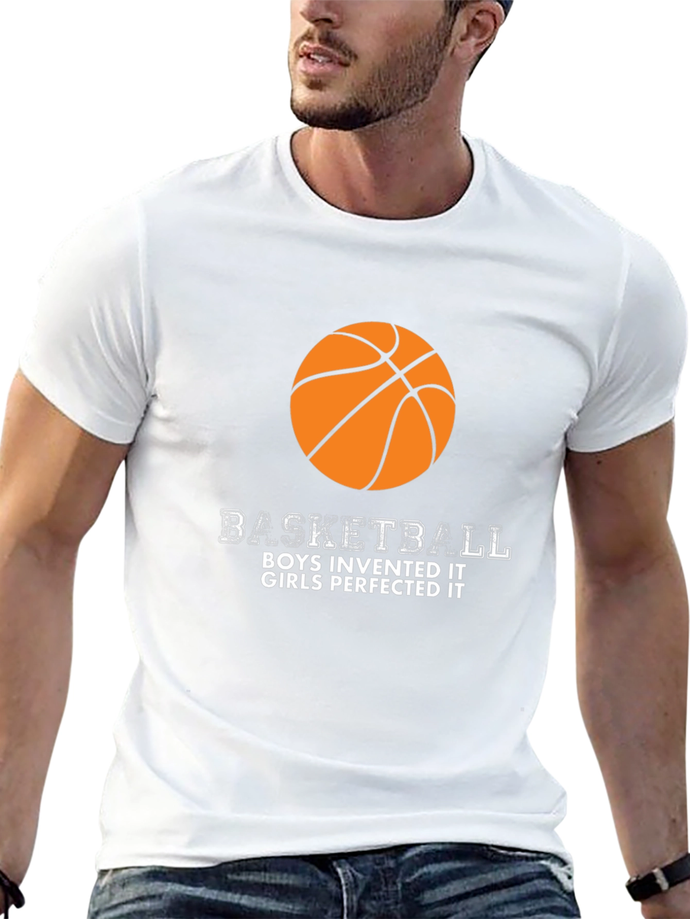 Basketball Boys Invented Girls Perfected Black T-Shirt