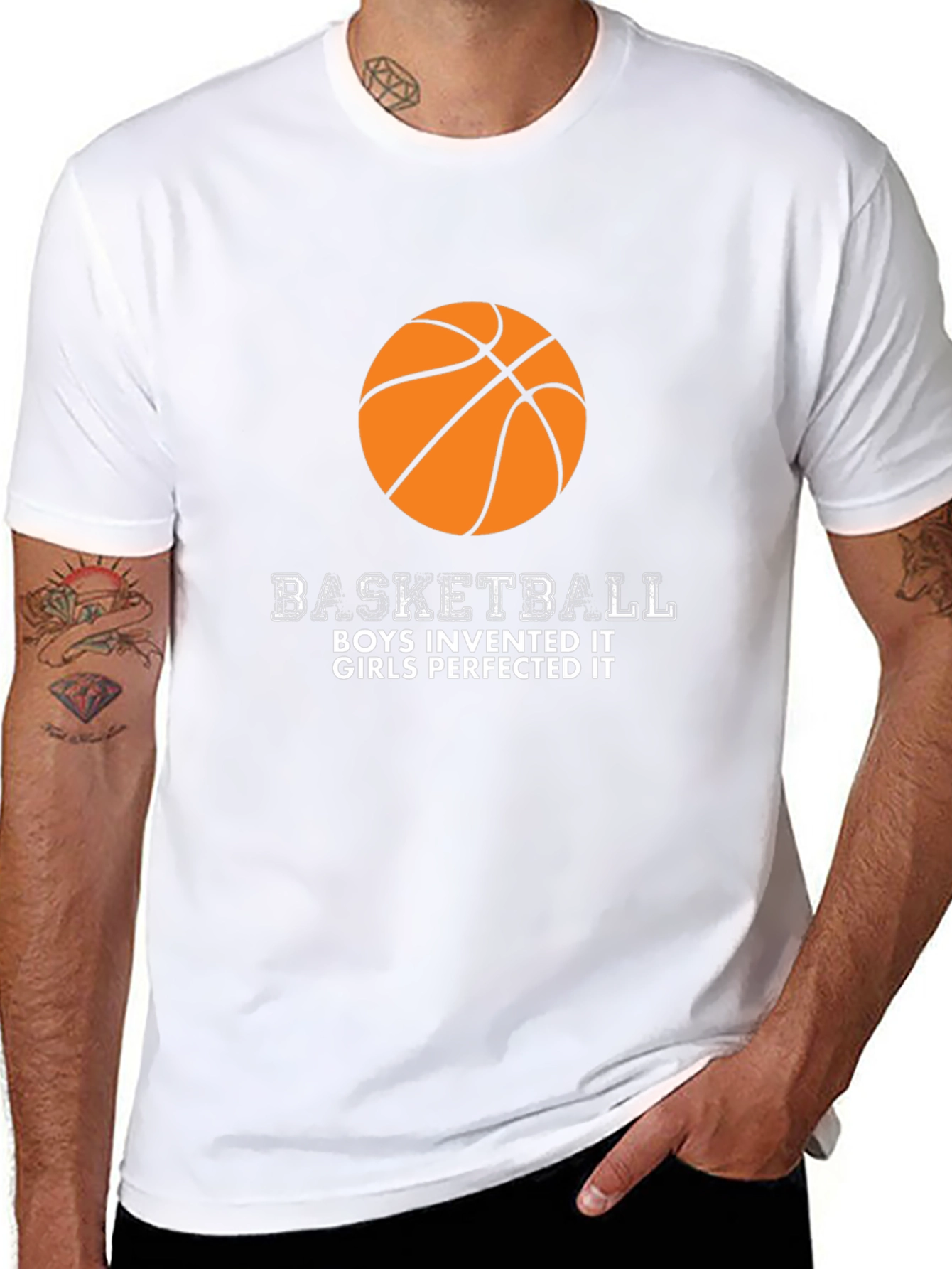 Basketball Boys Invented Girls Perfected Black T-Shirt