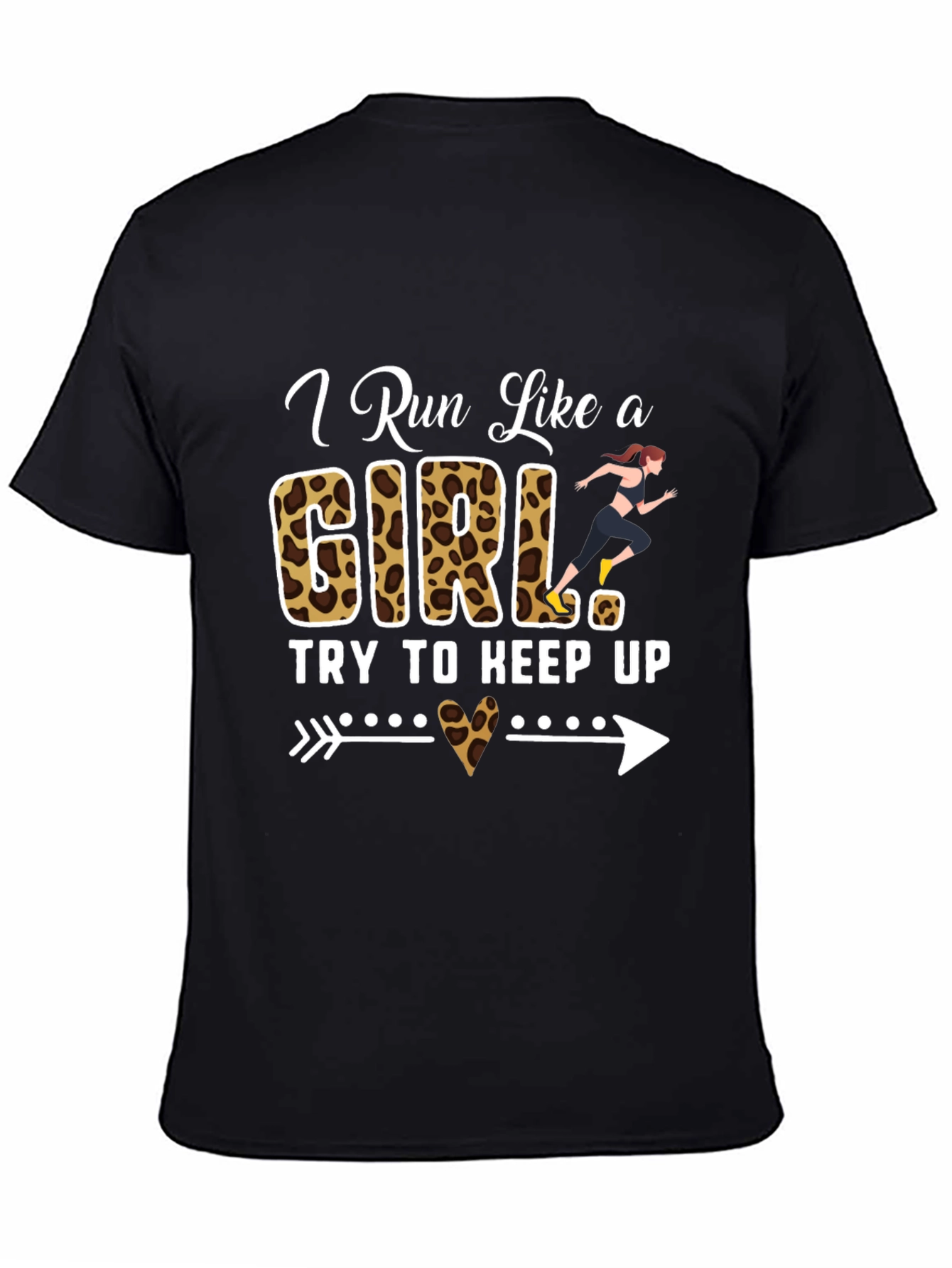 I Run Like a Girl T-Shirt Funny Leopard Print