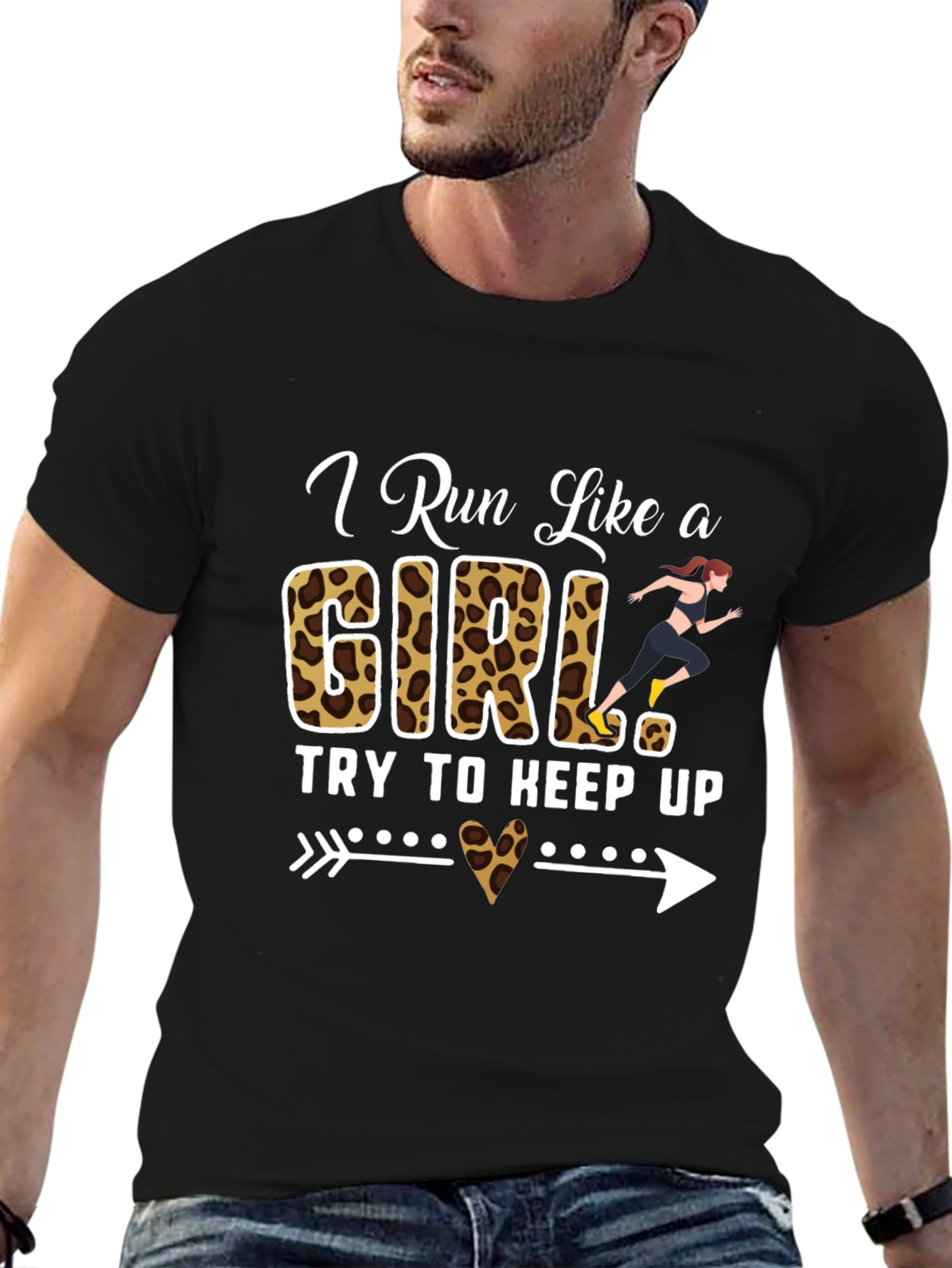 I Run Like a Girl T-Shirt Funny Leopard Print