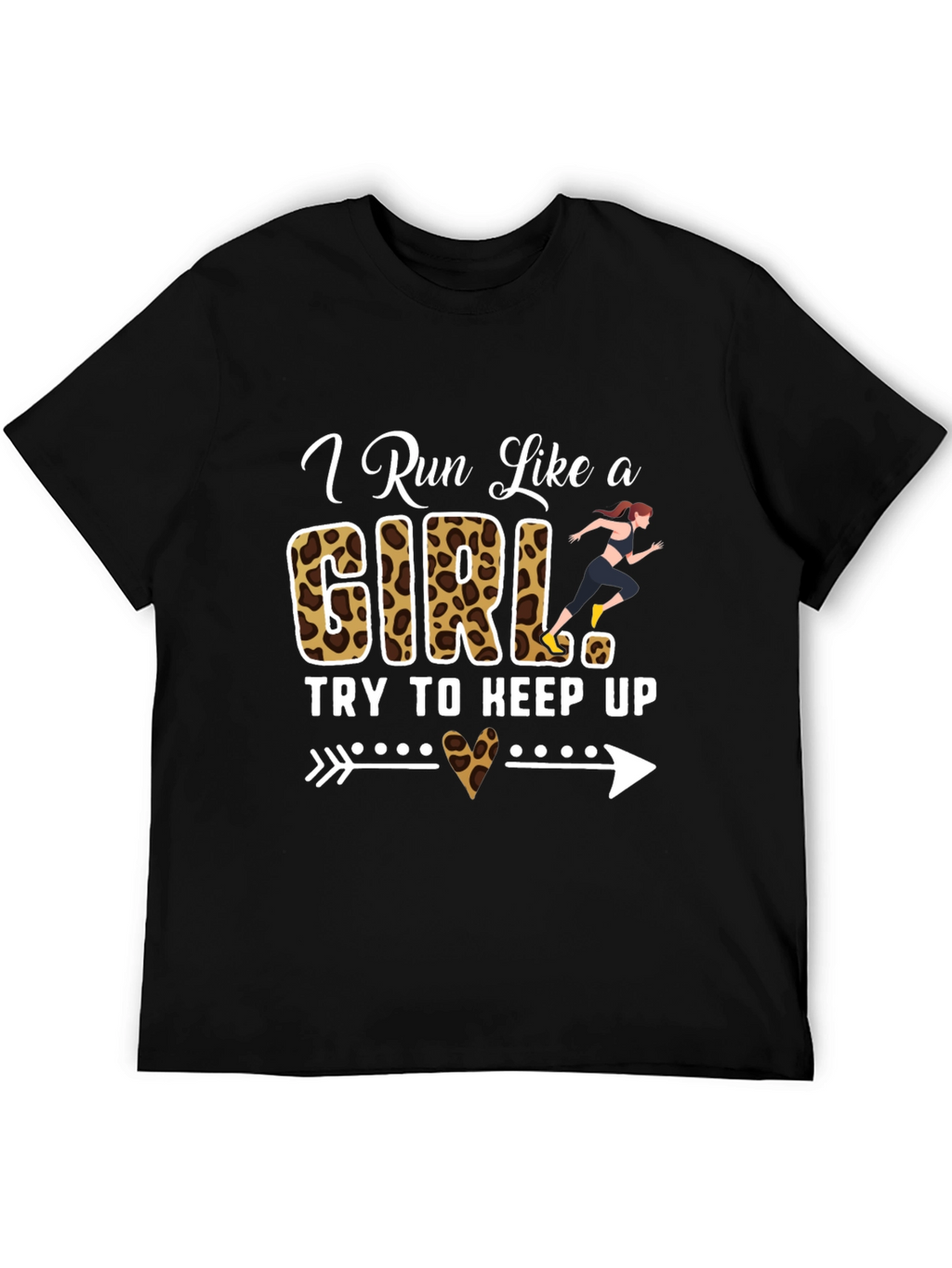 I Run Like a Girl T-Shirt Funny Leopard Print