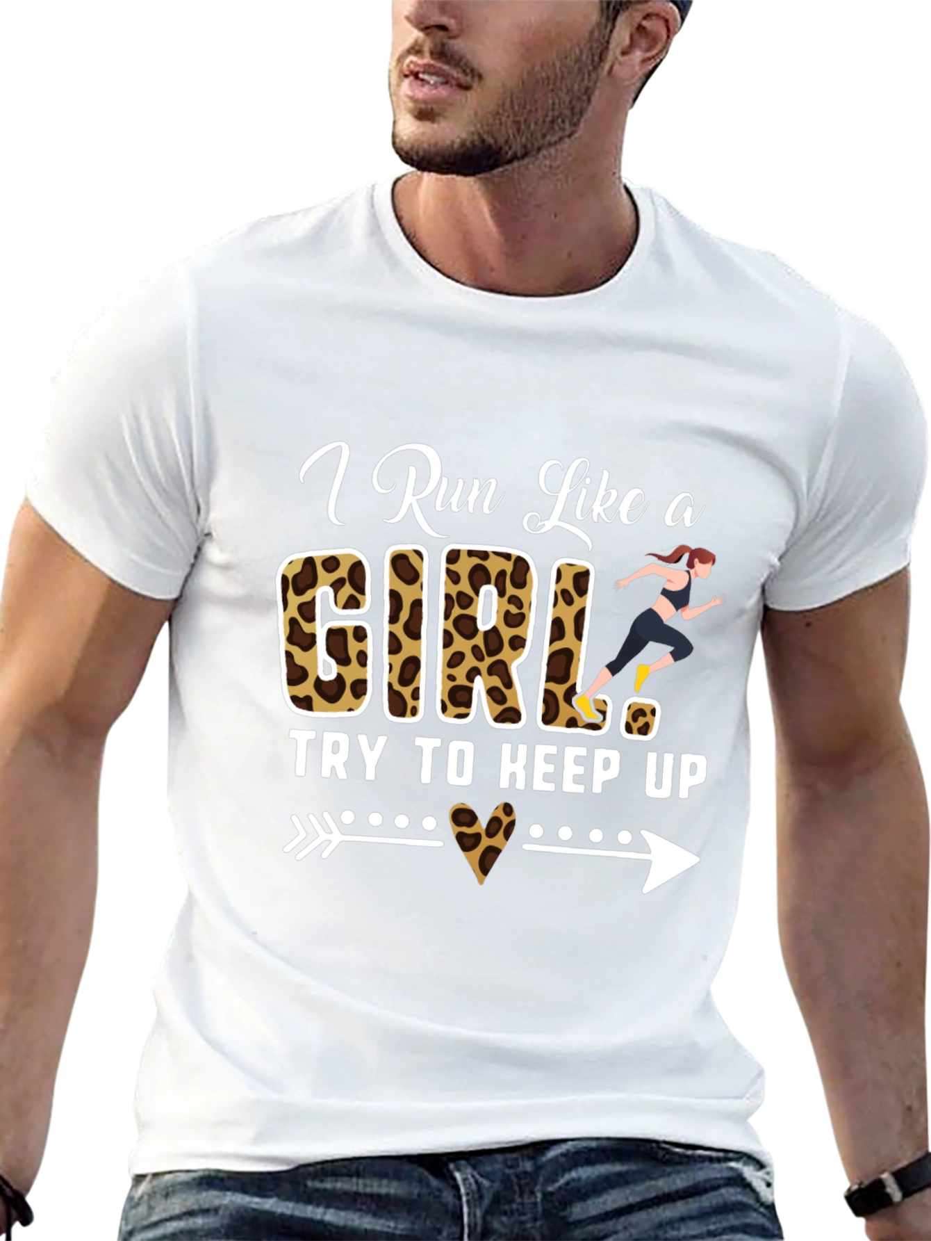 I Run Like a Girl T-Shirt Funny Leopard Print