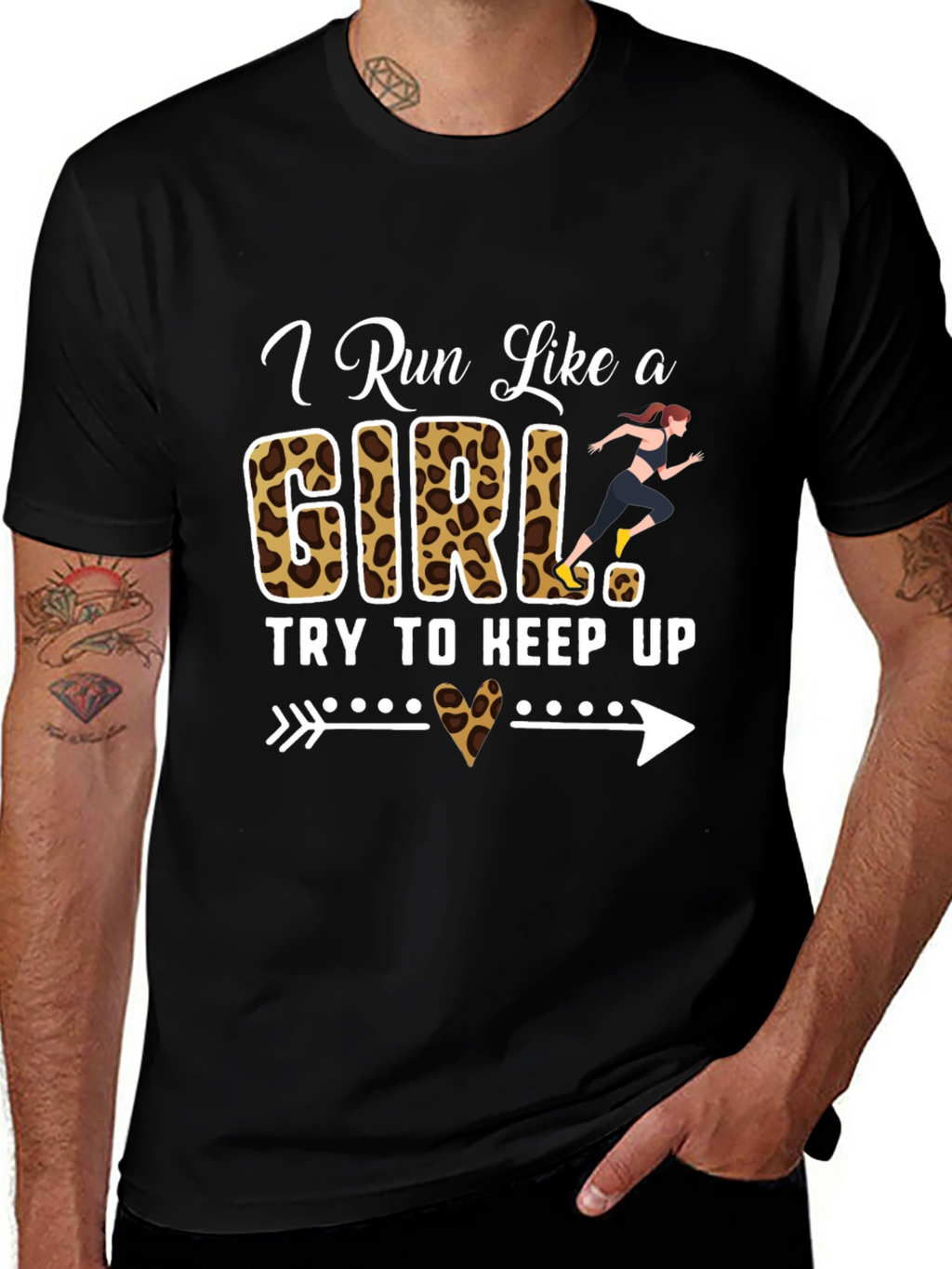 I Run Like a Girl T-Shirt Funny Leopard Print