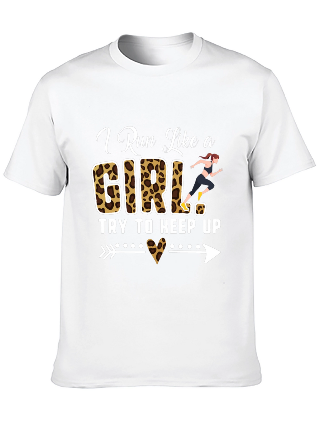 I Run Like a Girl T-Shirt Funny Leopard Print