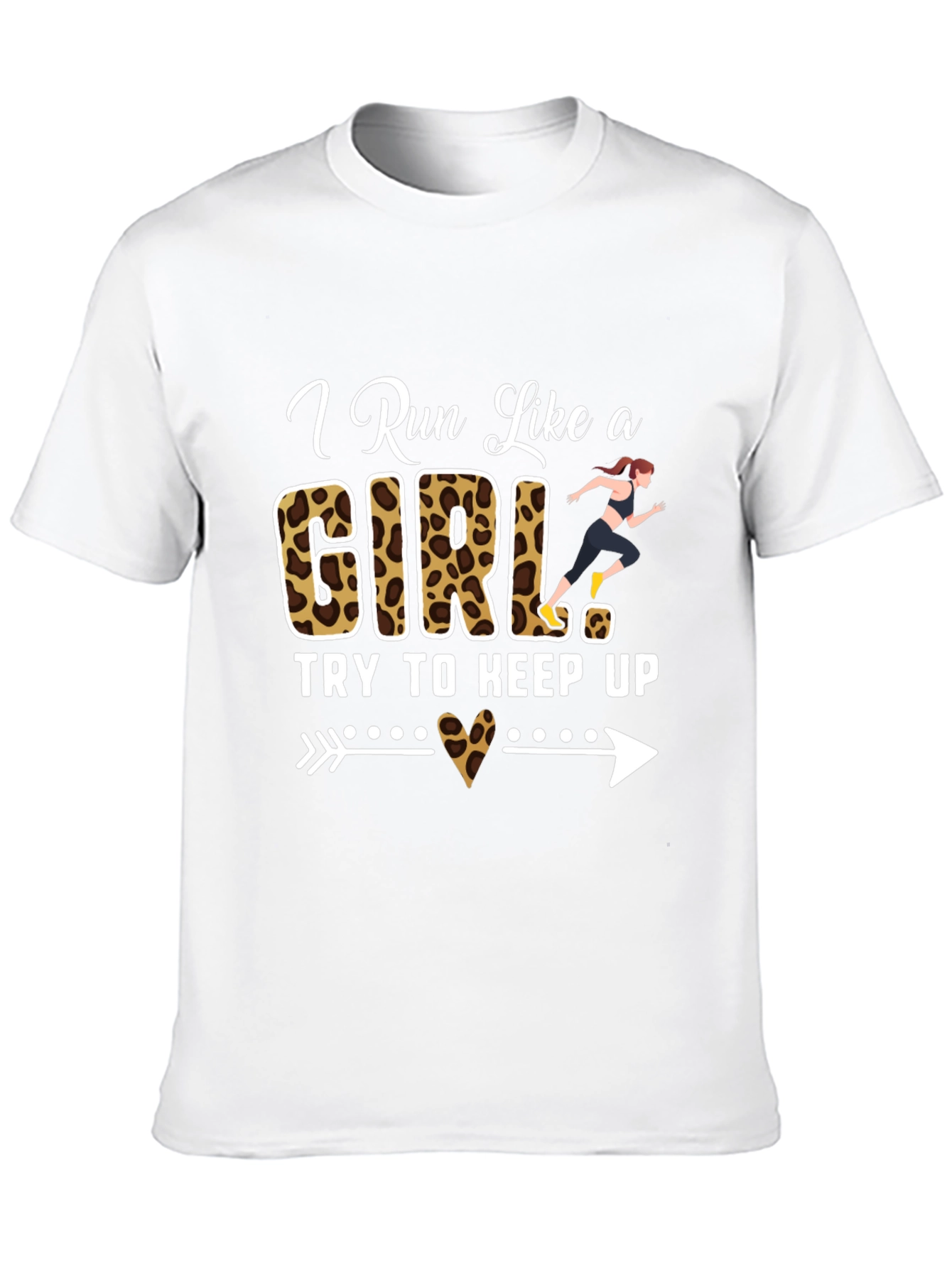 I Run Like a Girl T-Shirt Funny Leopard Print