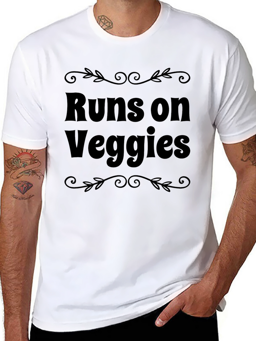 Runs on Veggies Graphic Tee - Vegan Lifestyle Shirt