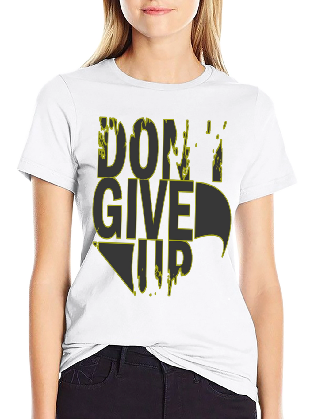 Dont Give Up Graphic Tee - Mens Black T-Shirt