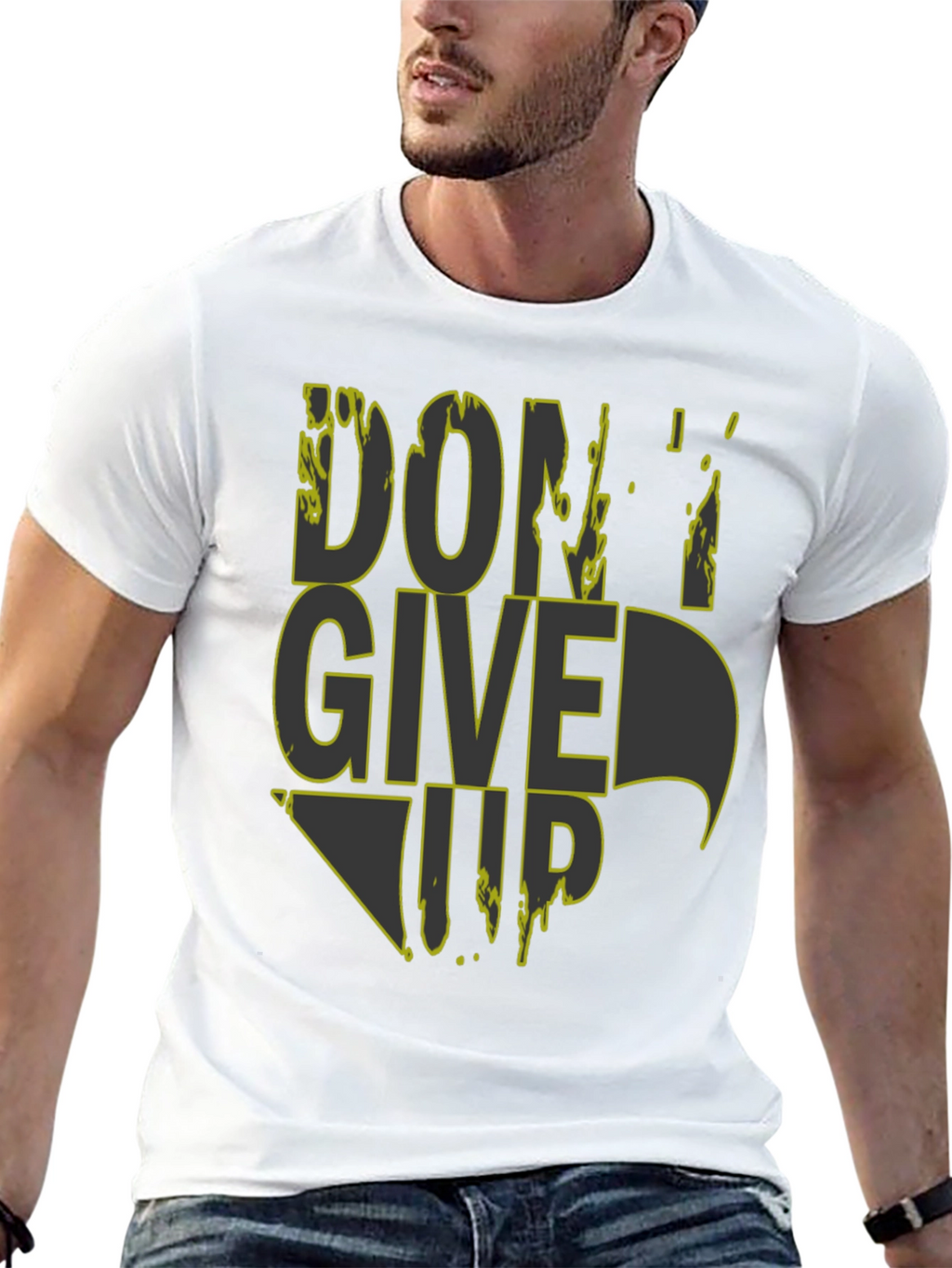 Dont Give Up Graphic Tee - Mens Black T-Shirt
