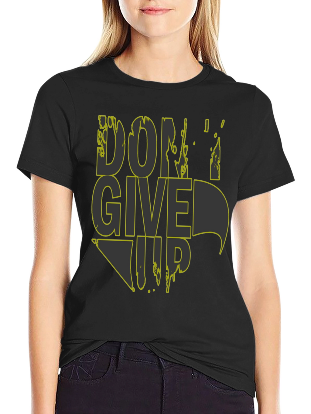 Dont Give Up Graphic Tee - Mens Black T-Shirt