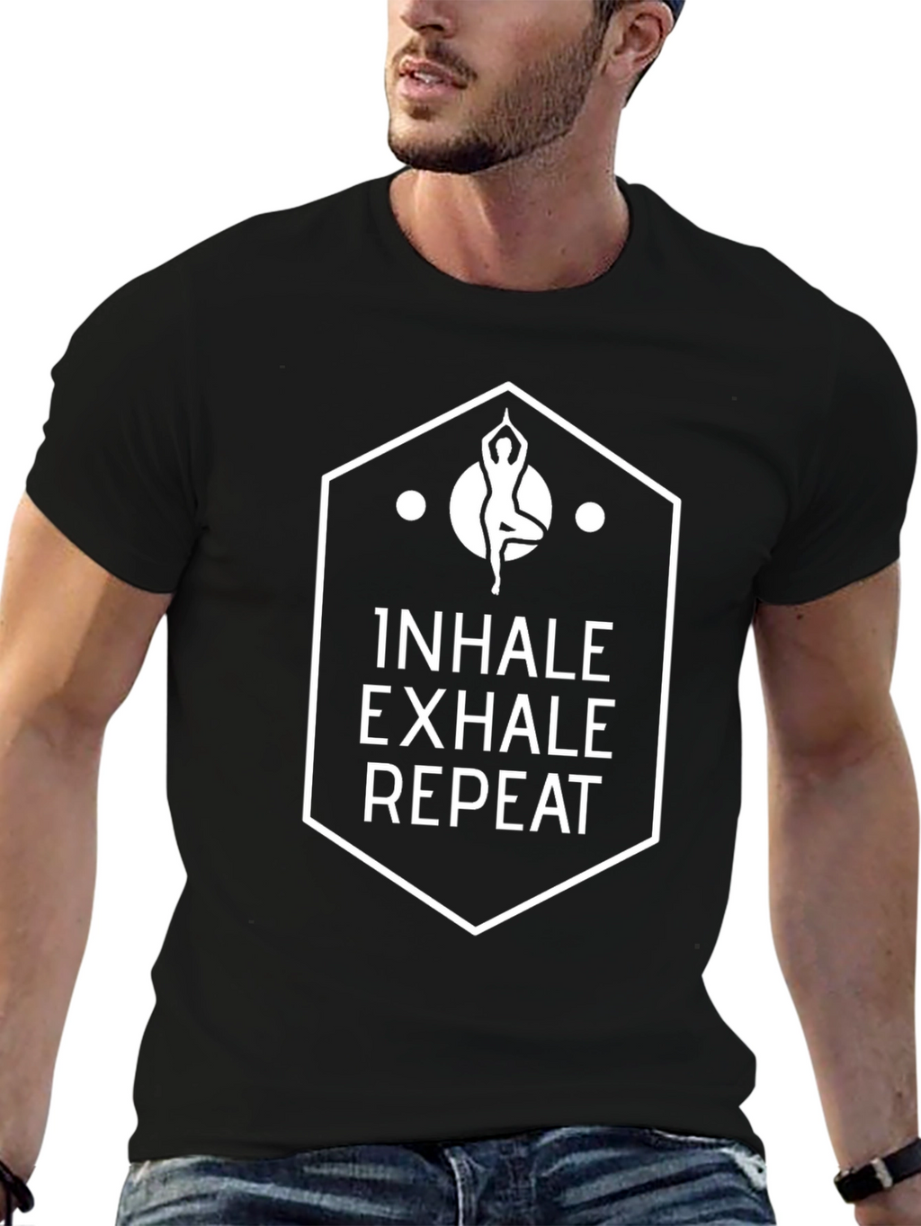 Inhale Exhale Repeat Yoga T-Shirt - Black