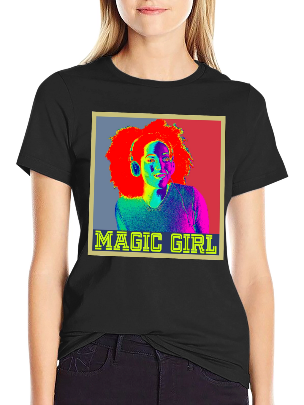 Magic Girl Graphic Tee - Retro Pop Art T-Shirt