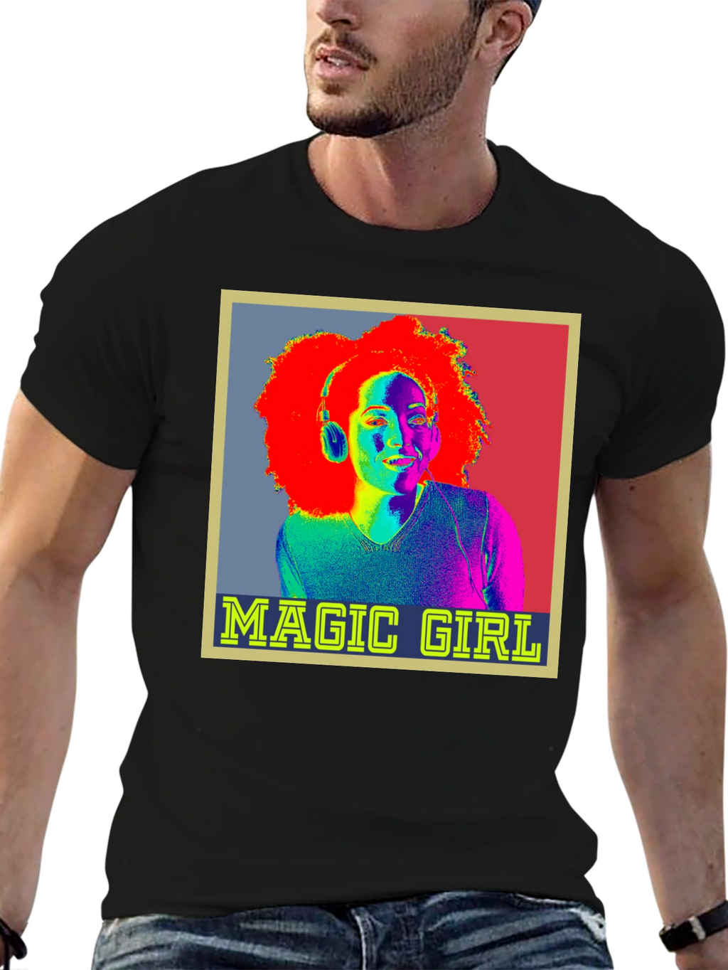 Magic Girl Graphic Tee - Retro Pop Art T-Shirt
