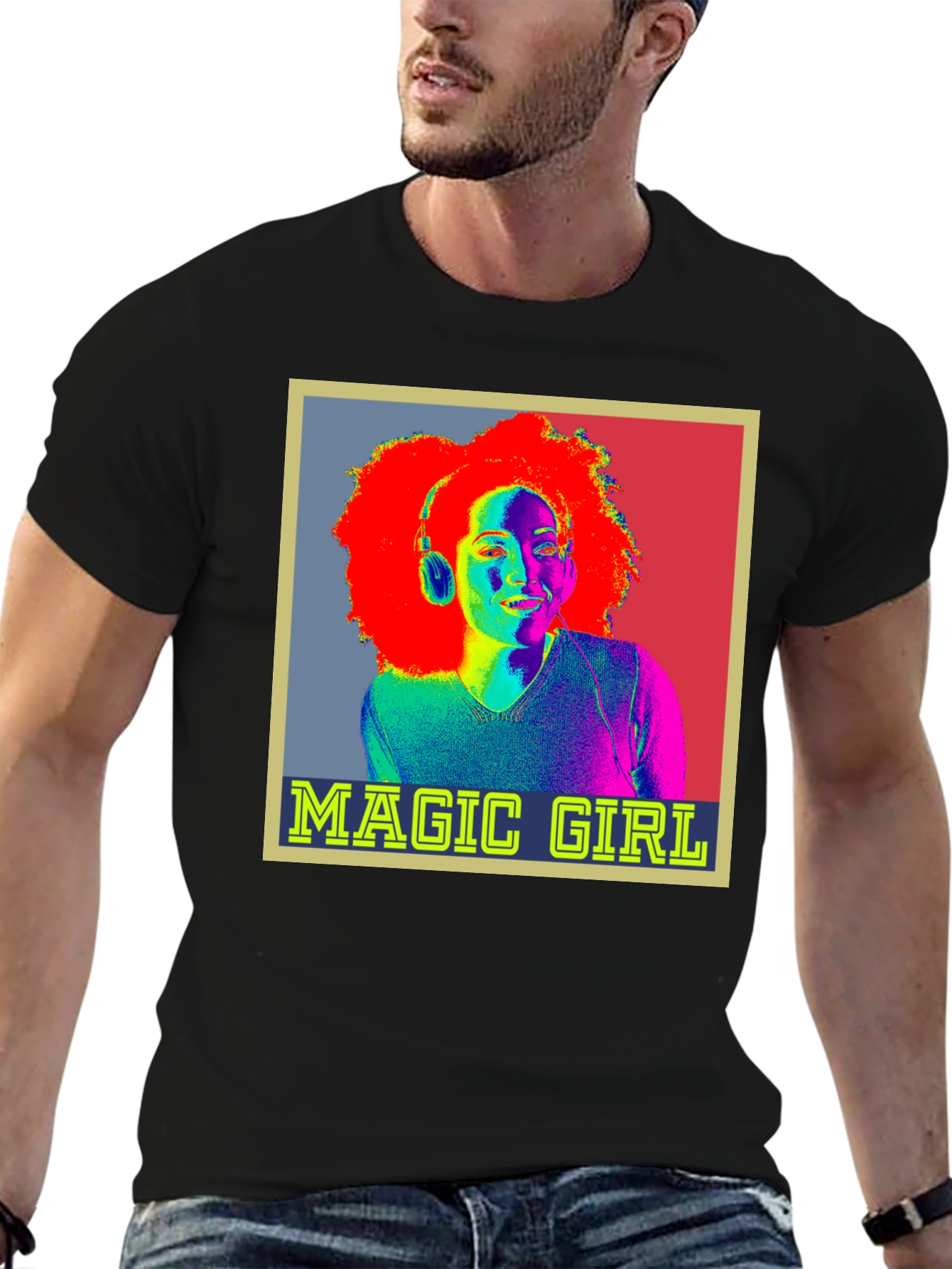 Magic Girl Graphic Tee - Retro Pop Art T-Shirt