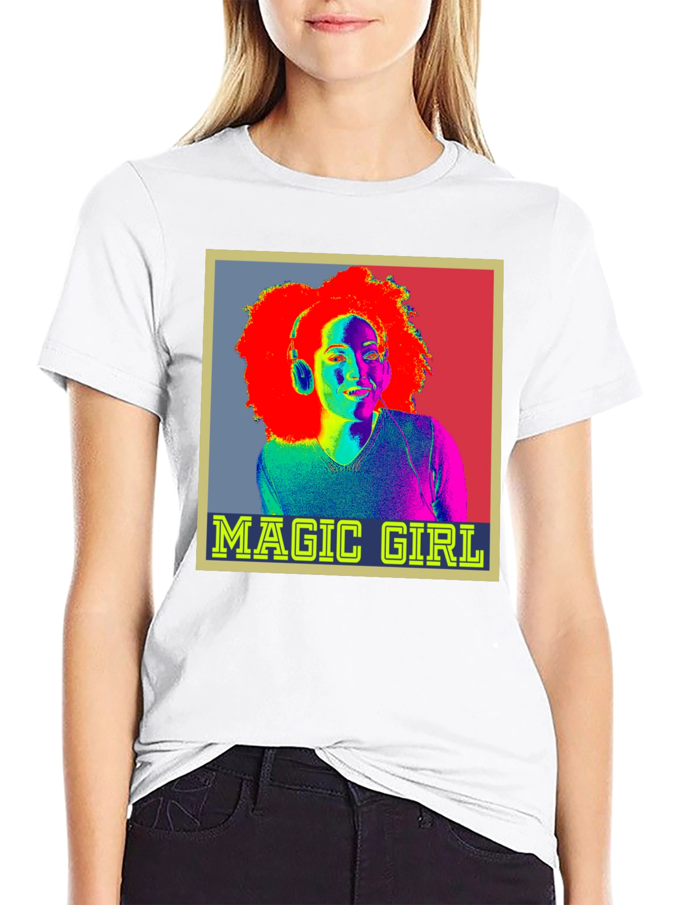 Magic Girl Graphic Tee - Retro Pop Art T-Shirt