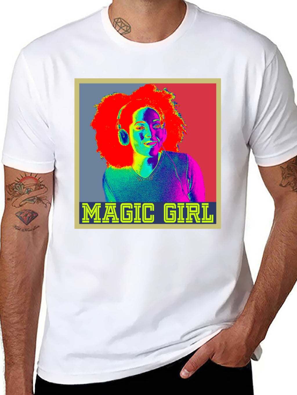 Magic Girl Graphic Tee - Retro Pop Art T-Shirt