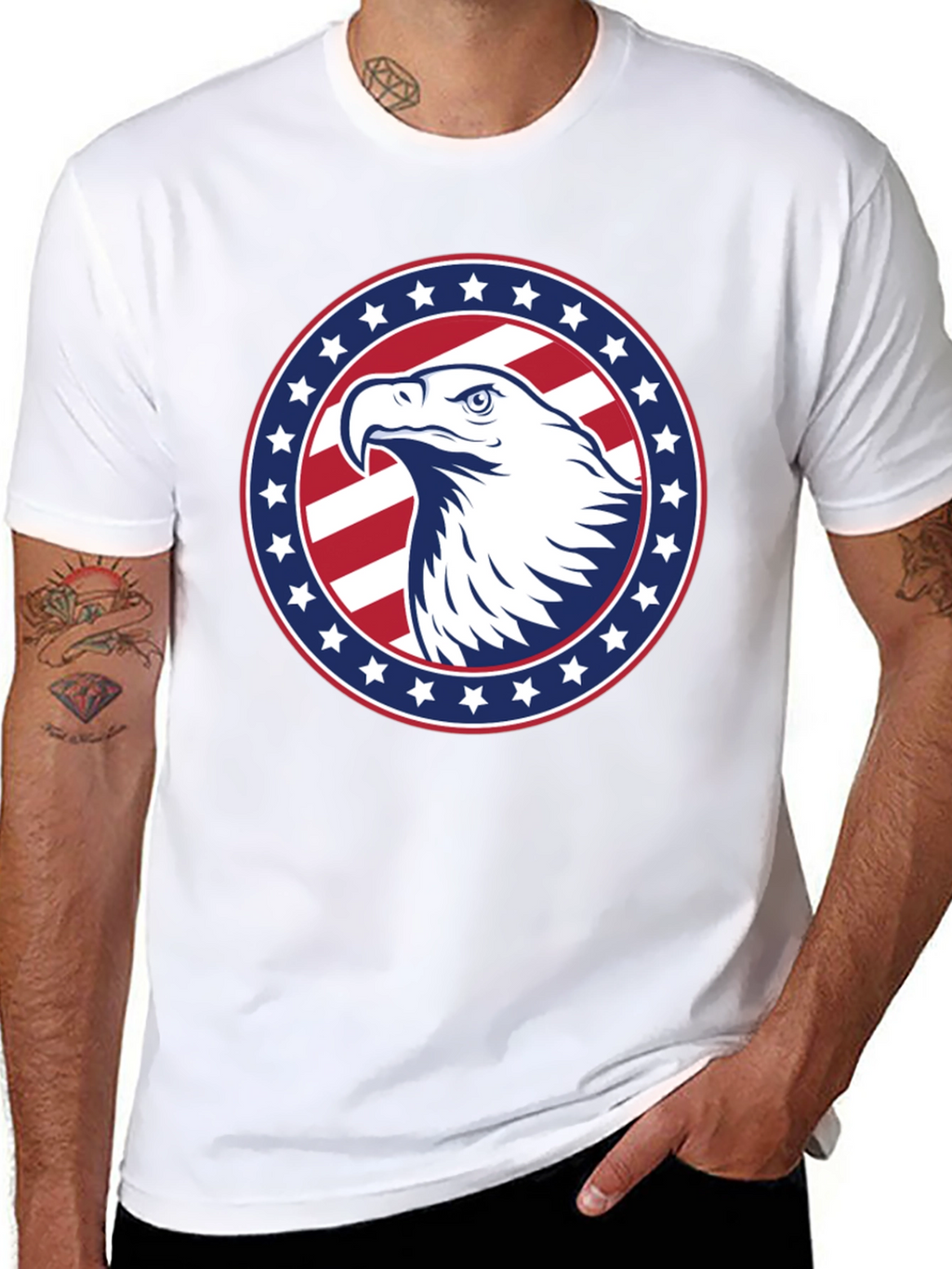 Patriotic Eagle Graphic Tee - American Pride