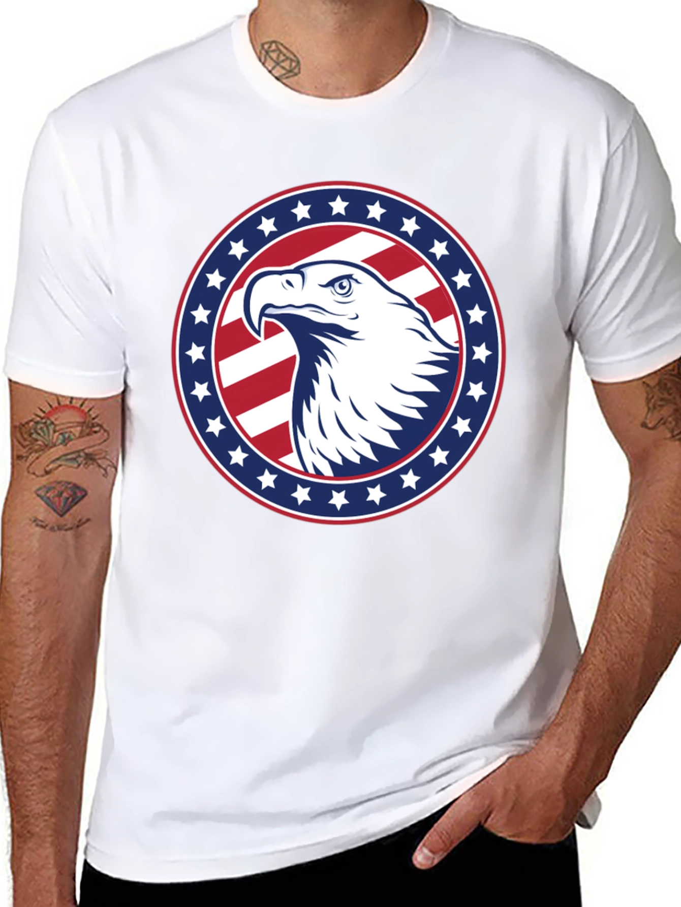 Patriotic Eagle Graphic Tee - American Pride
