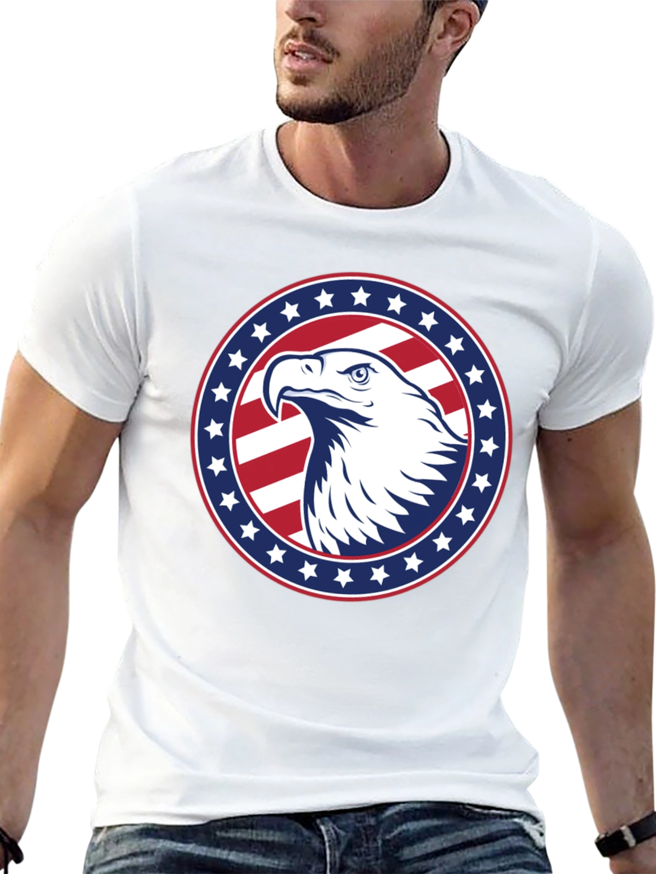 Patriotic Eagle Graphic Tee - American Pride