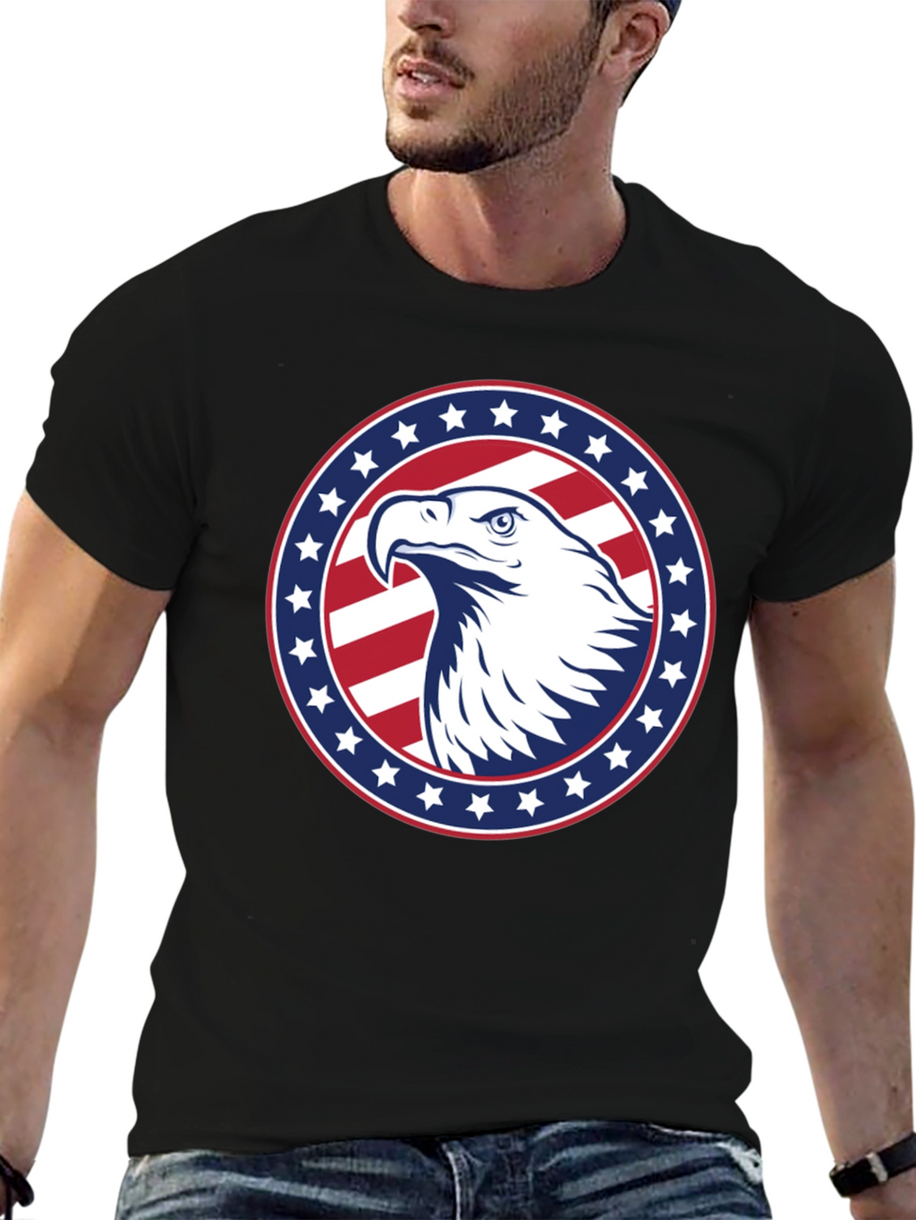 Patriotic Eagle Graphic Tee - American Pride