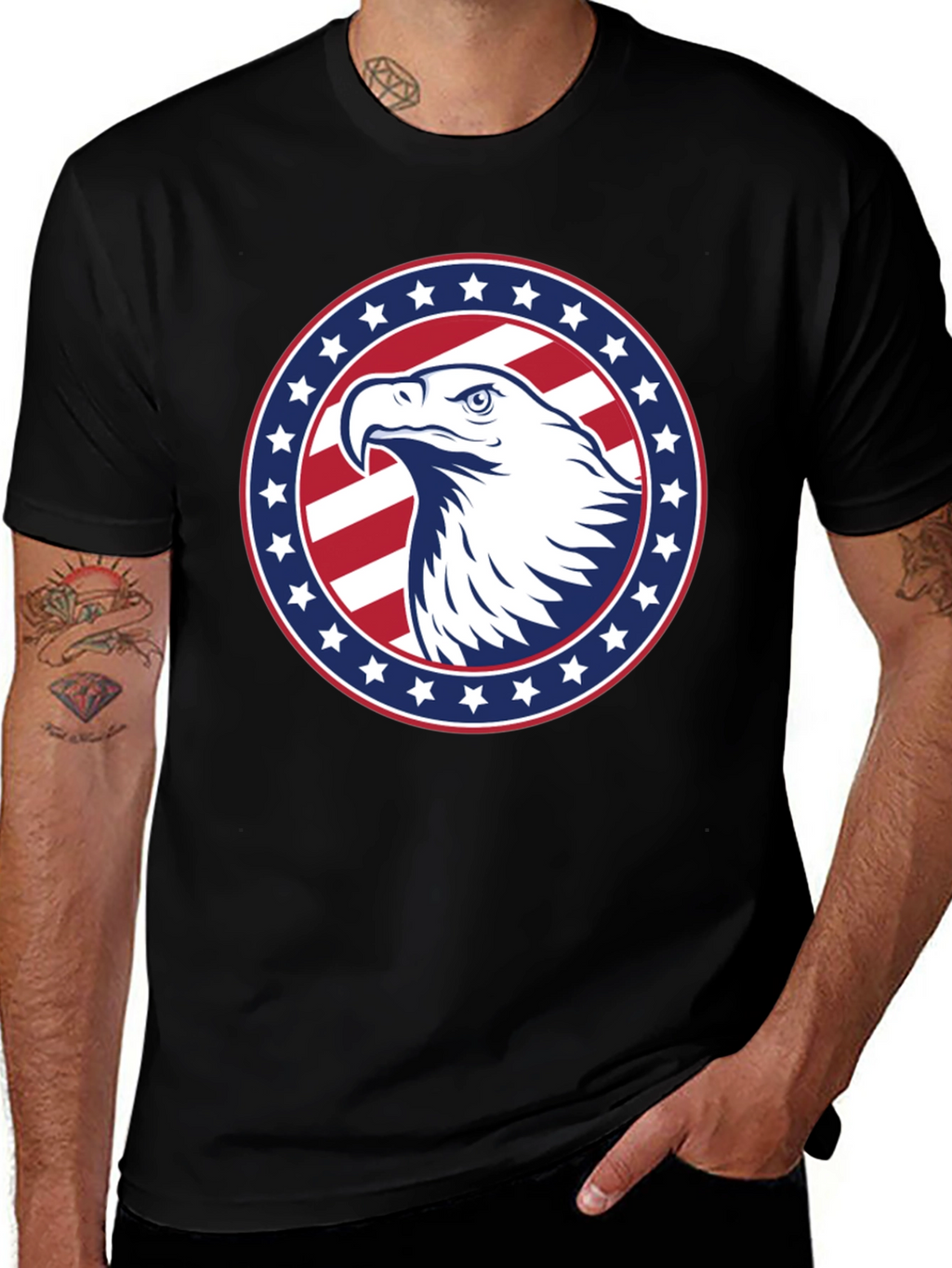 Patriotic Eagle Graphic Tee - American Pride