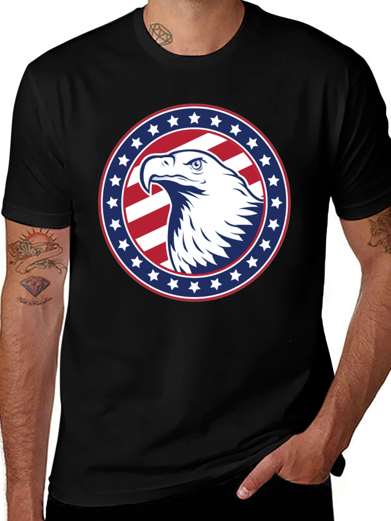 Patriotic Eagle Graphic Tee - American Pride