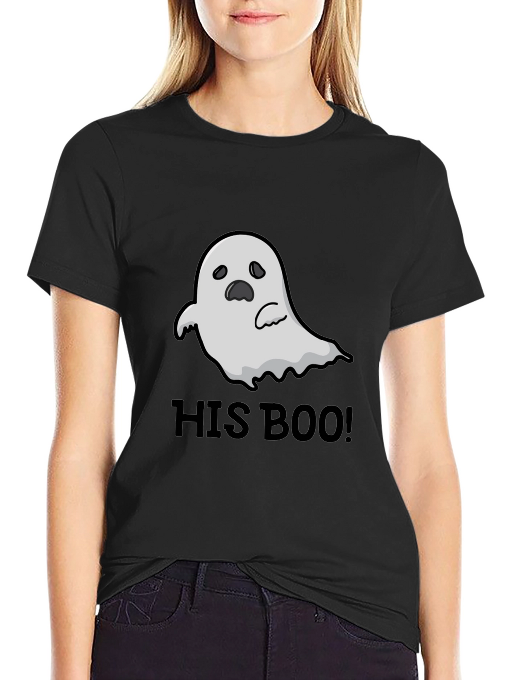His Boo! Ghost Graphic Black T-Shirt