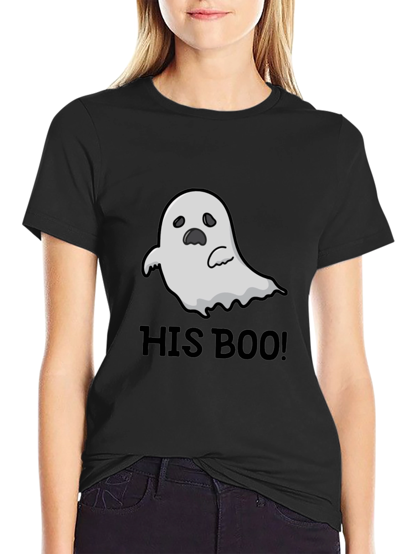 His Boo! Ghost Graphic Black T-Shirt