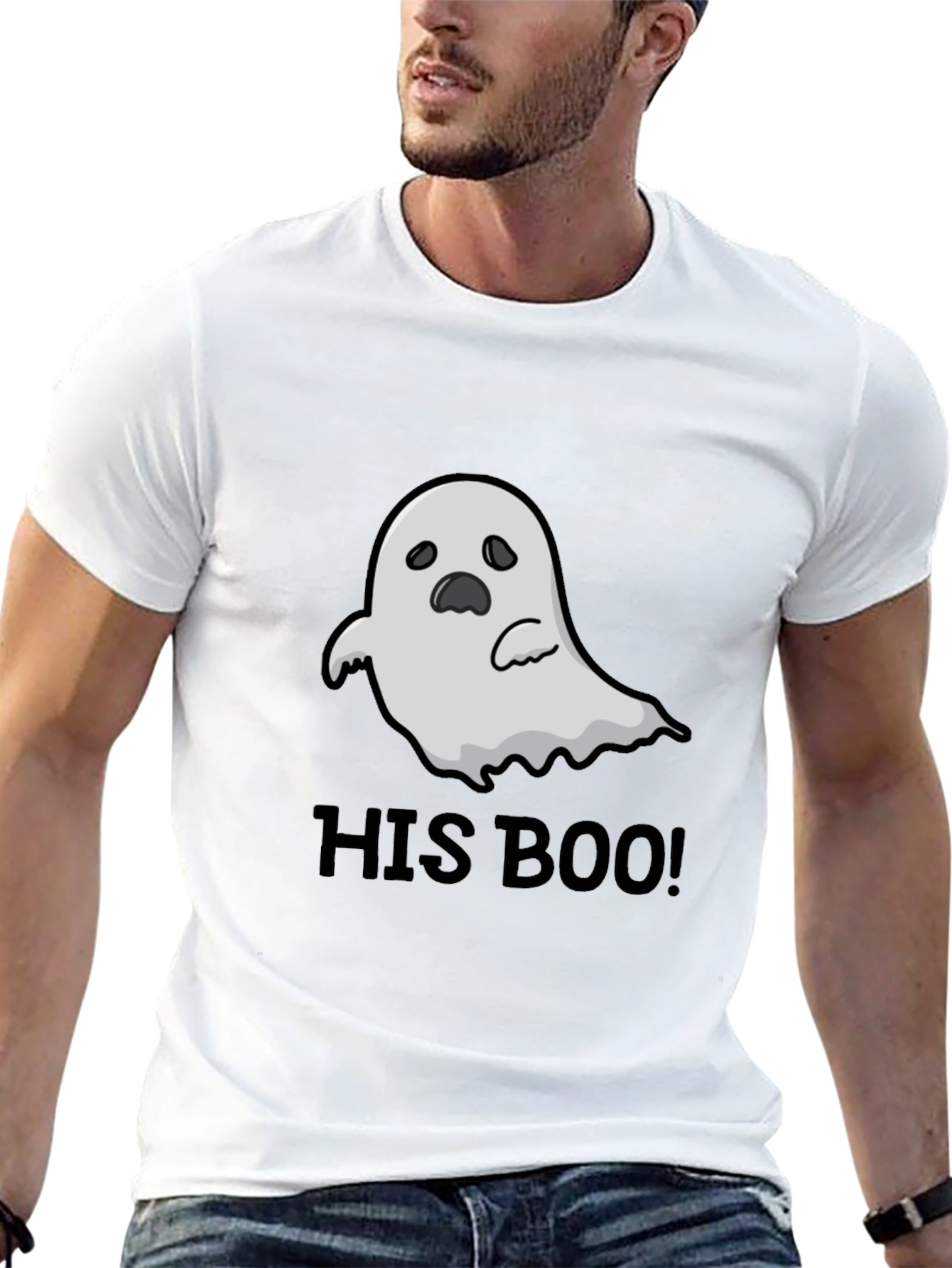 His Boo! Ghost Graphic Black T-Shirt