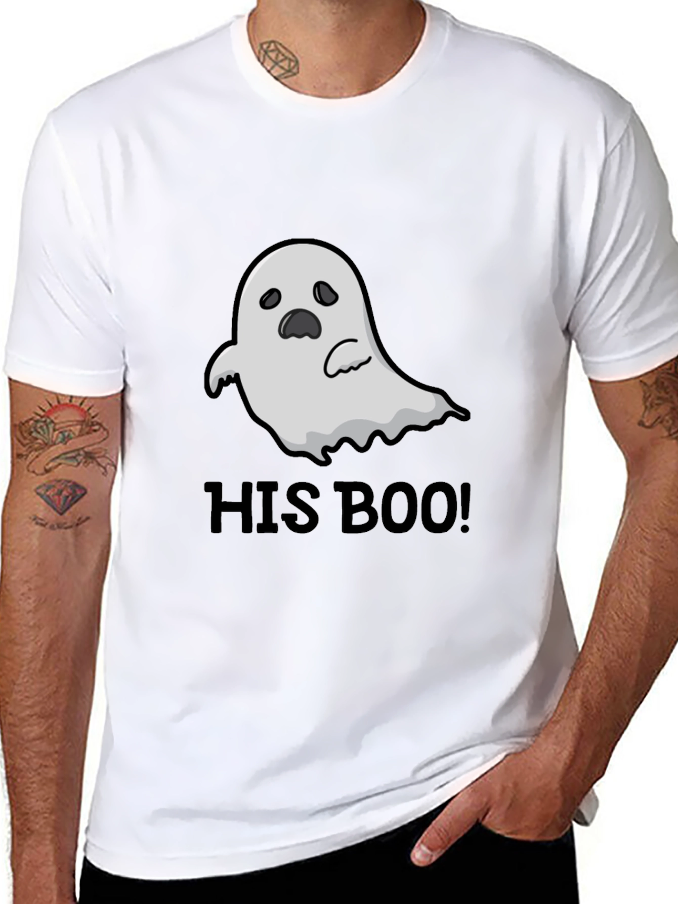 His Boo! Ghost Graphic Black T-Shirt