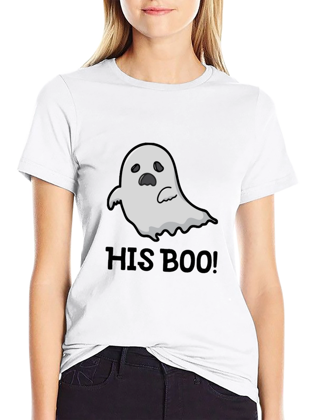 His Boo! Ghost Graphic Black T-Shirt