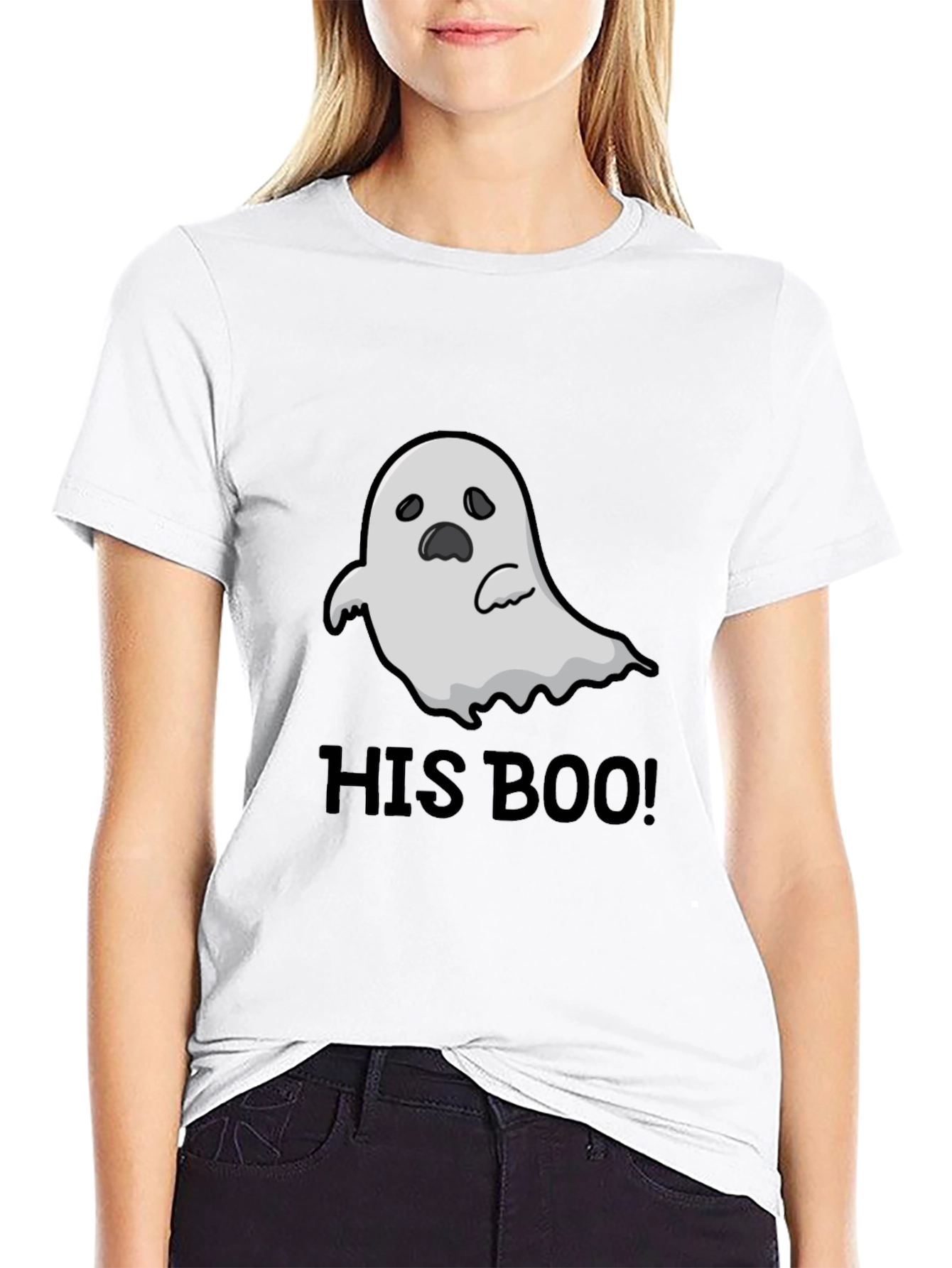 His Boo! Ghost Graphic Black T-Shirt