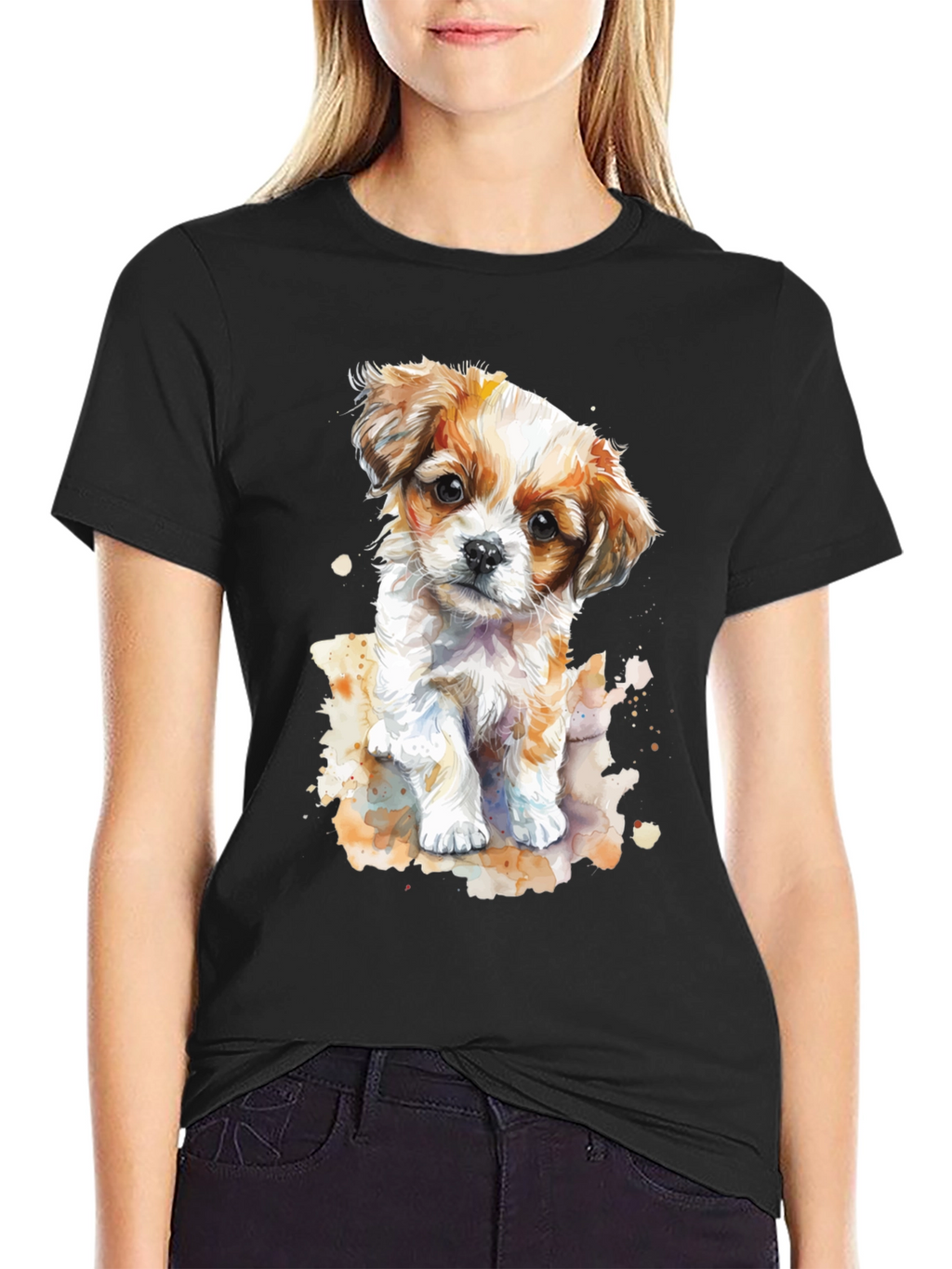 Cute Puppy Watercolor T-Shirt