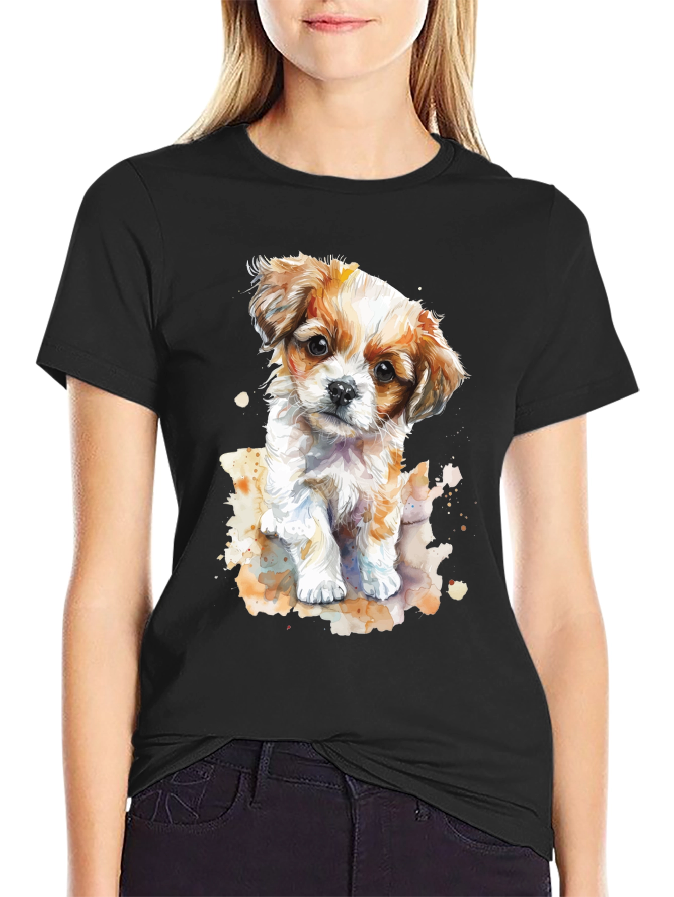 Cute Puppy Watercolor T-Shirt