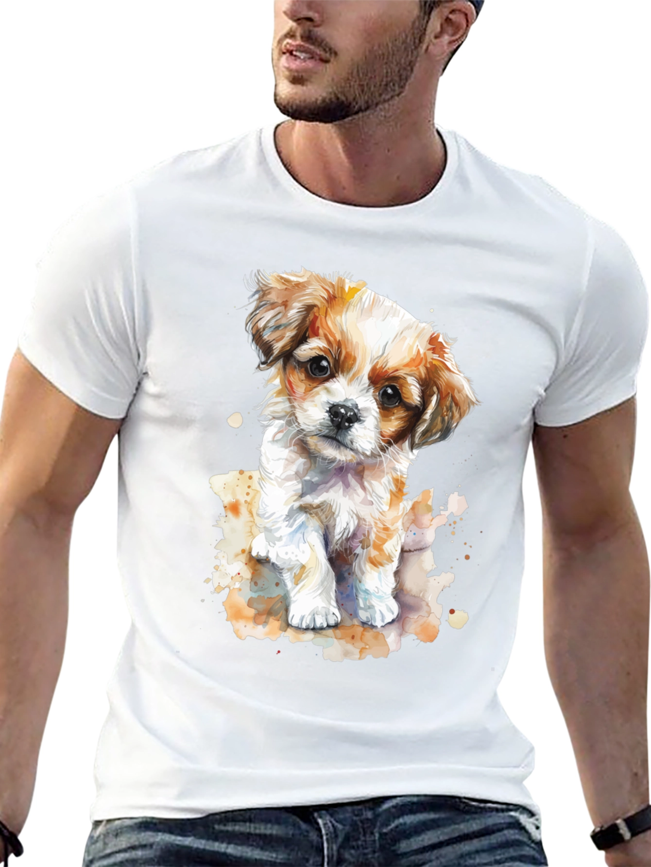 Cute Puppy Watercolor T-Shirt