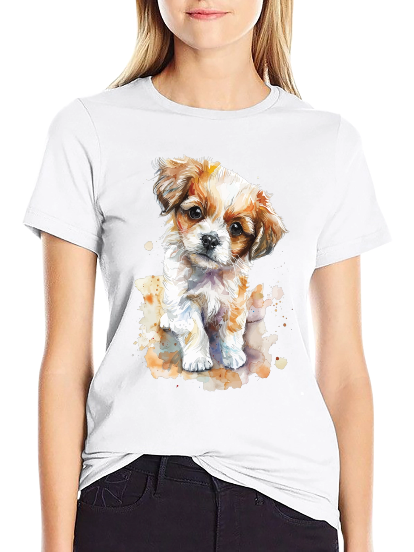 Cute Puppy Watercolor T-Shirt