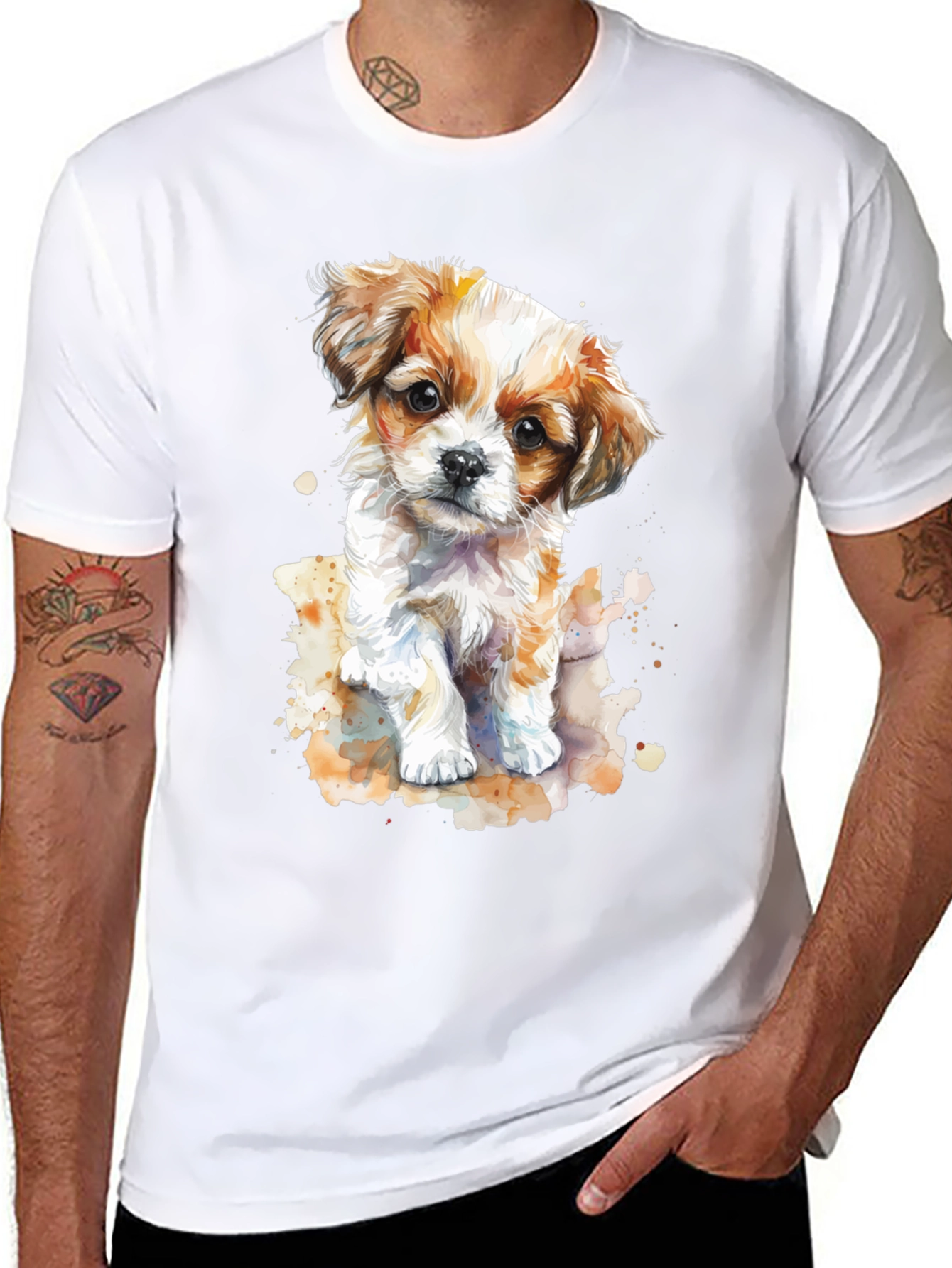 Cute Puppy Watercolor T-Shirt