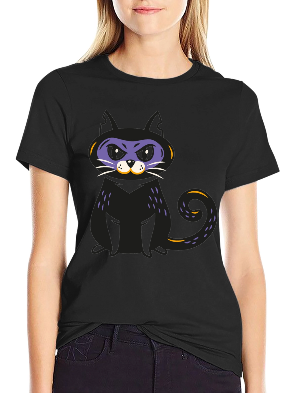 Black Cat Graphic T-Shirt - Halloween Fun