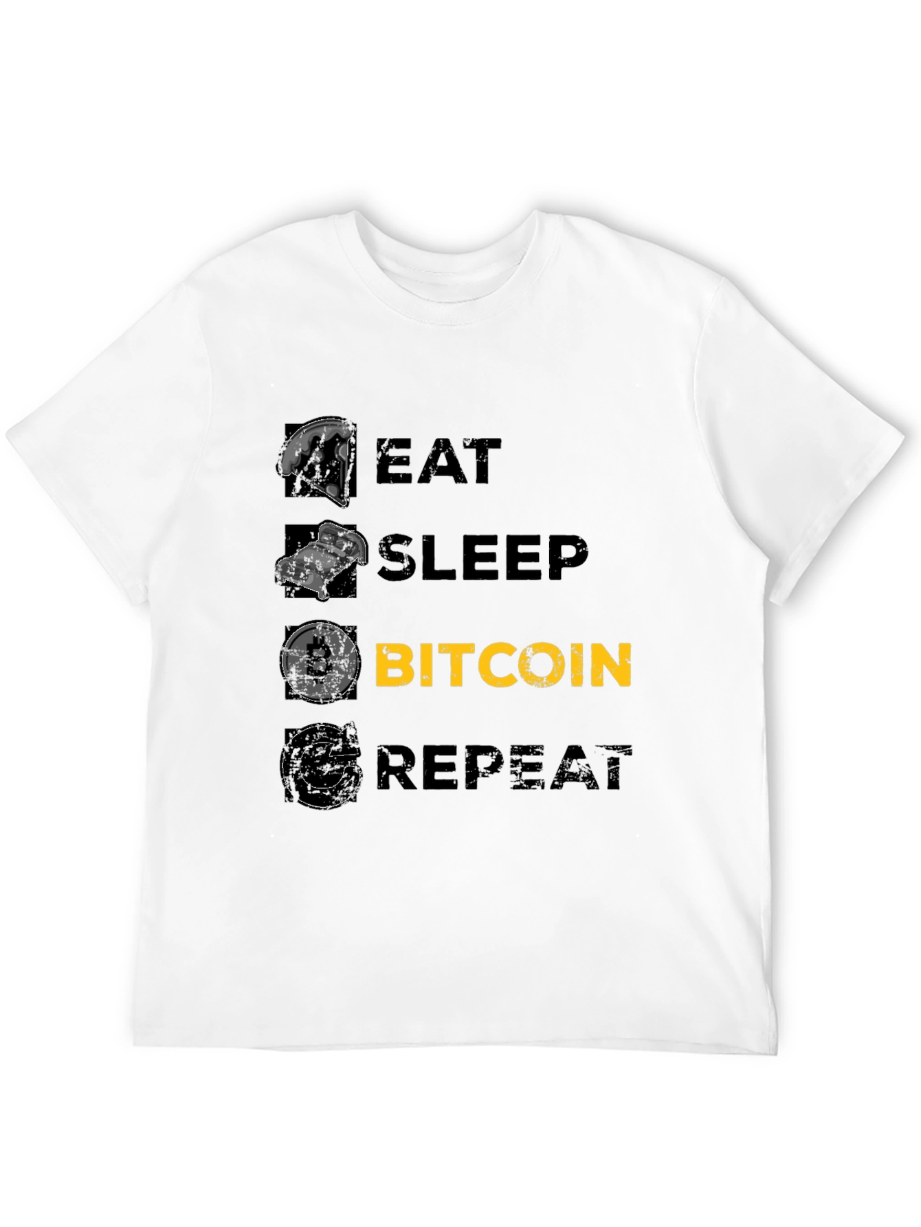 Eat Sleep Bitcoin Repeat Black T-Shirt