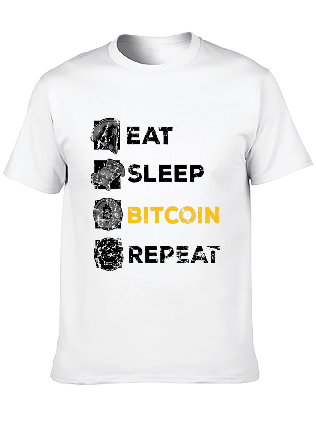 Eat Sleep Bitcoin Repeat Black T-Shirt
